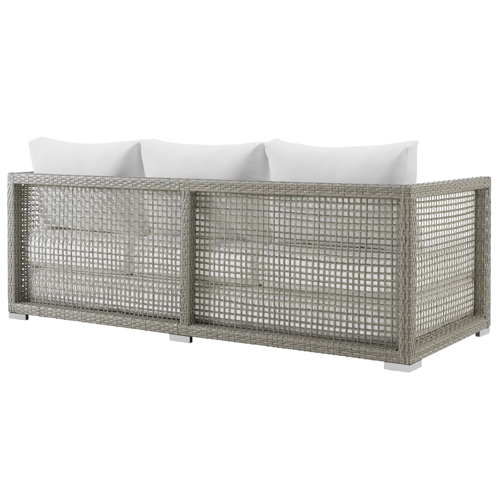Buy Aura Outdoor Sofa Gray White All Weather Fabric Cushions