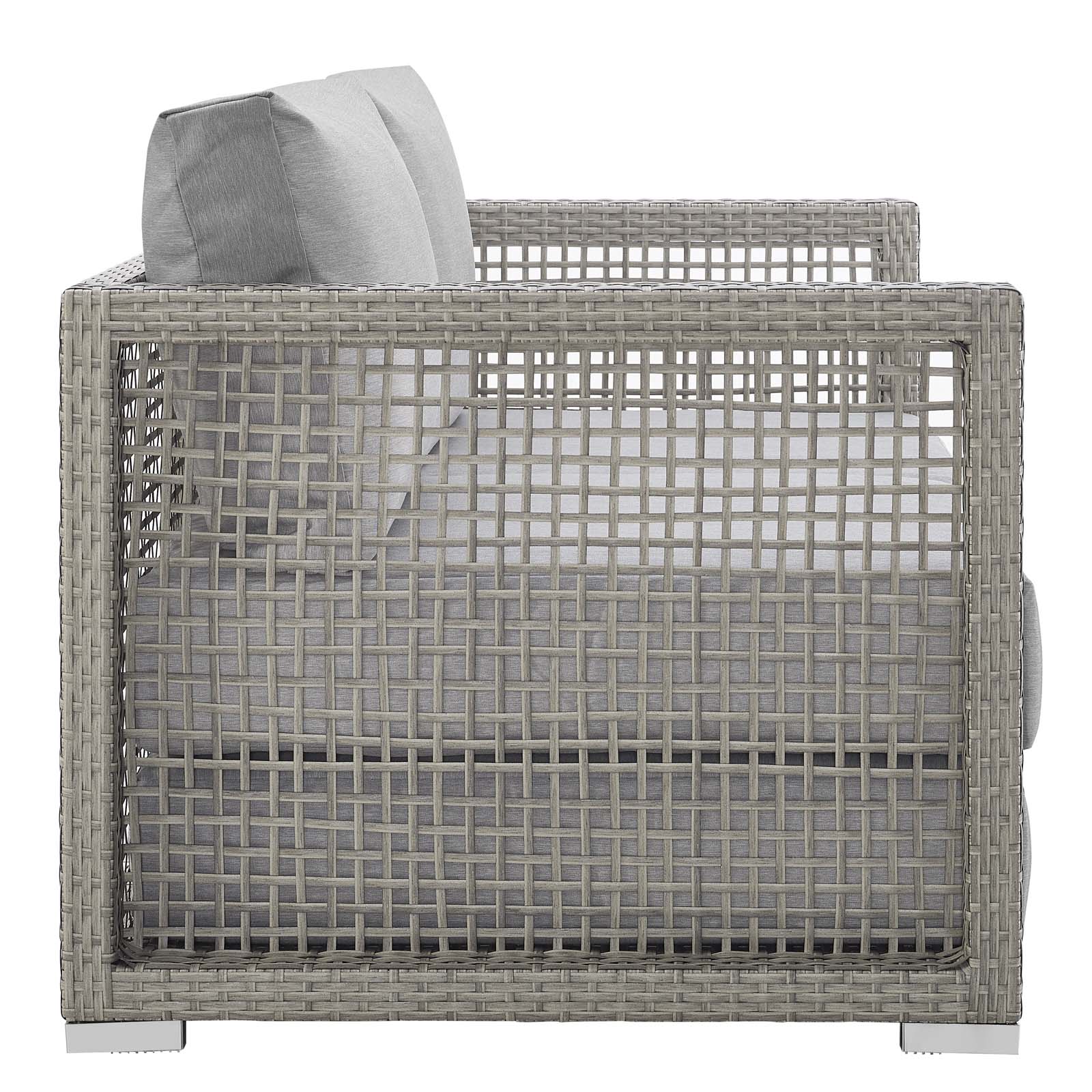 Modway Outdoor Sofas - Aura Outdoor Loveseat Gray