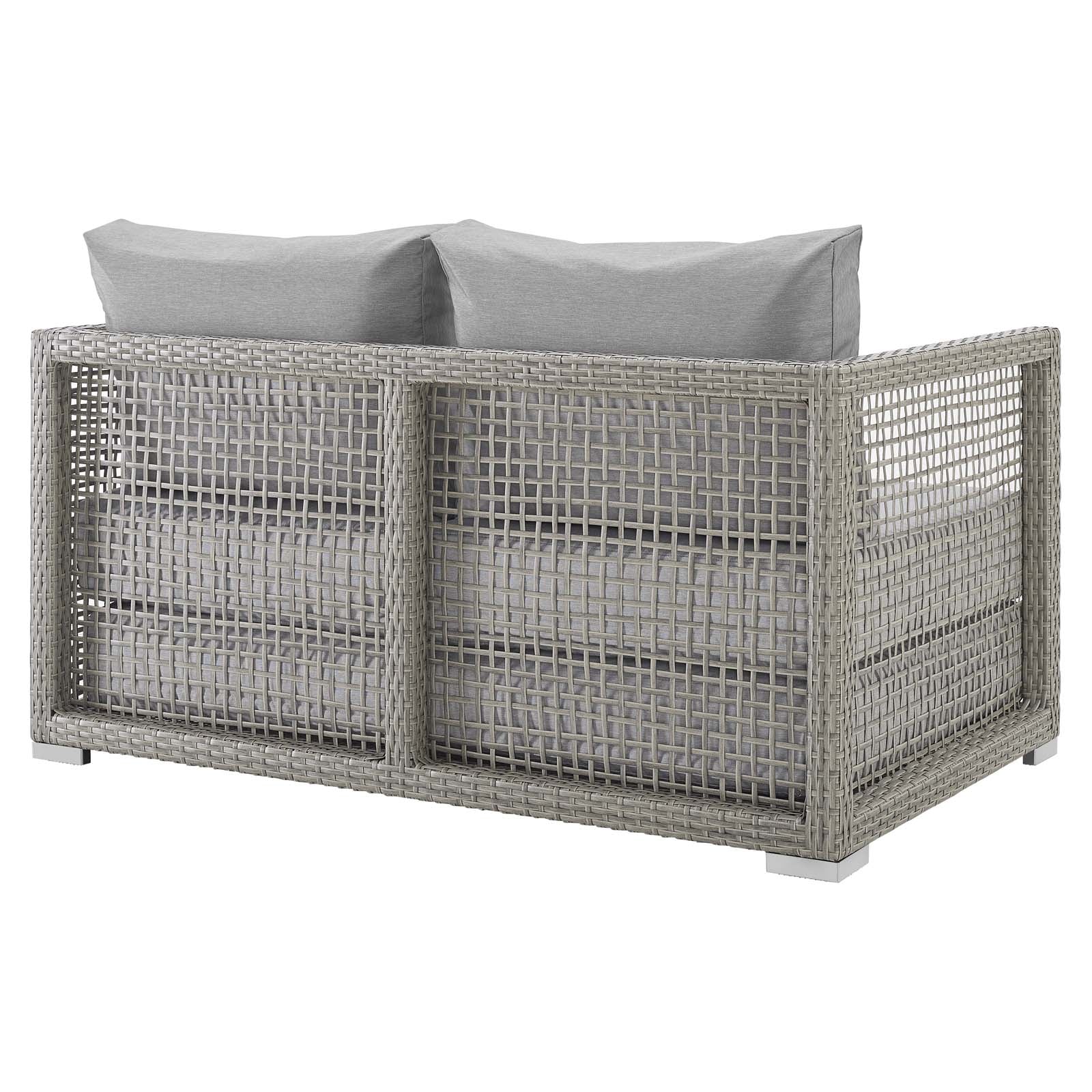 Modway Outdoor Sofas - Aura Outdoor Loveseat Gray