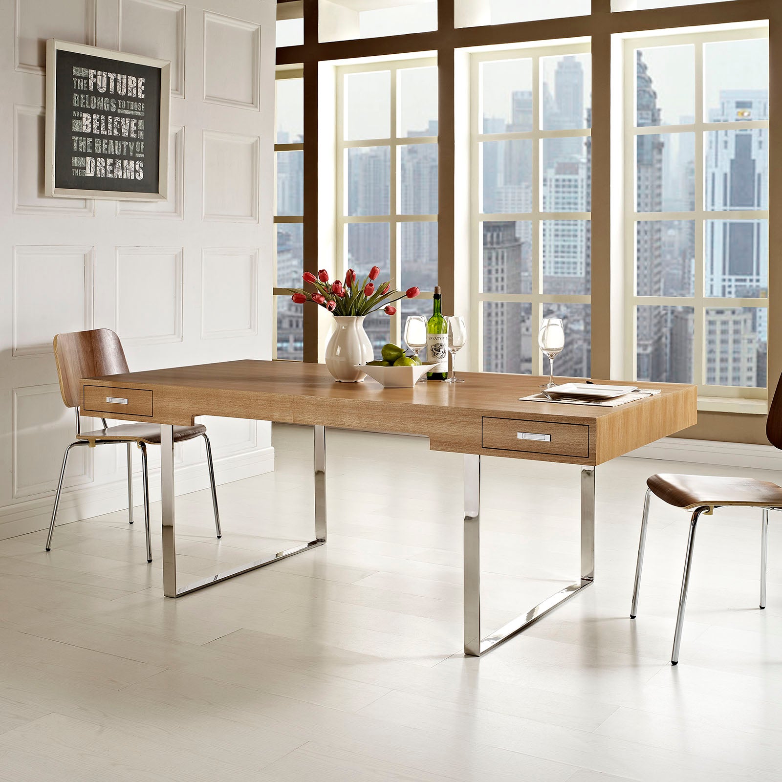 Modway Desks - Tinker Office Desk Natural
