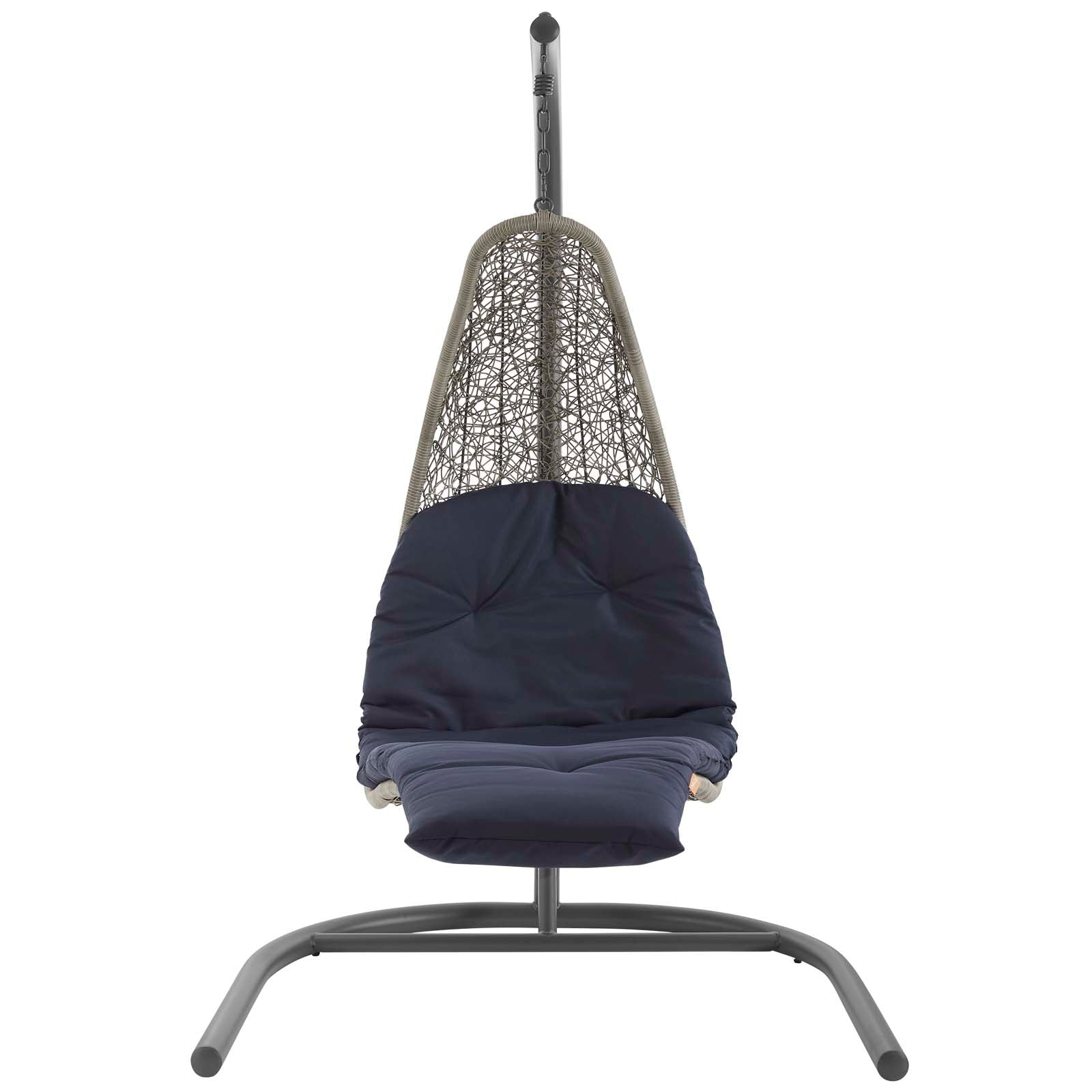 Modway Outdoor Swings - Landscape Hanging Chaise Lounge Outdoor Patio Swing Chair Light Gray Navy