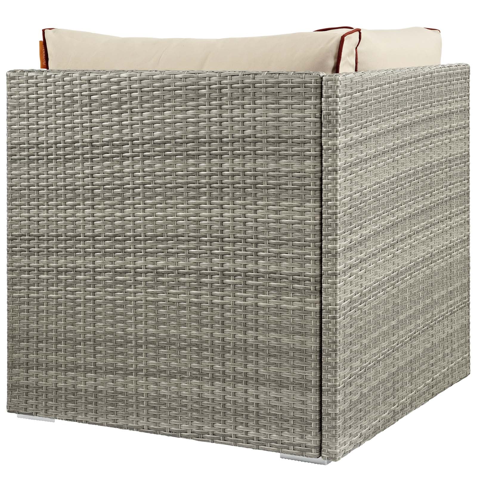 Modway Outdoor Chairs - Repose Outdoor Patio Corner Light Gray Beige