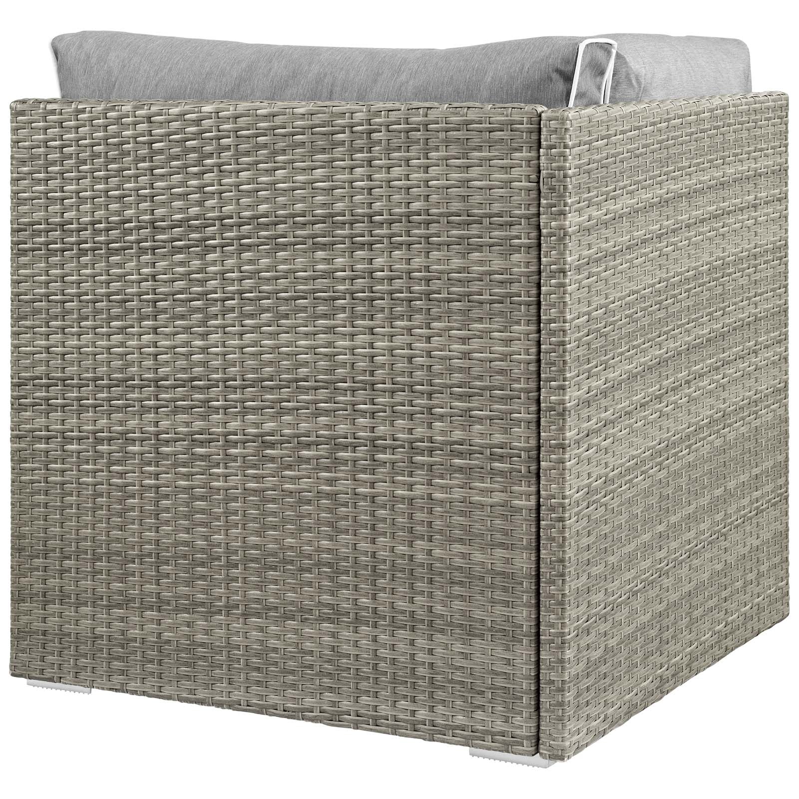 Modway Outdoor Chairs - Repose Outdoor Patio Corner Light Gray