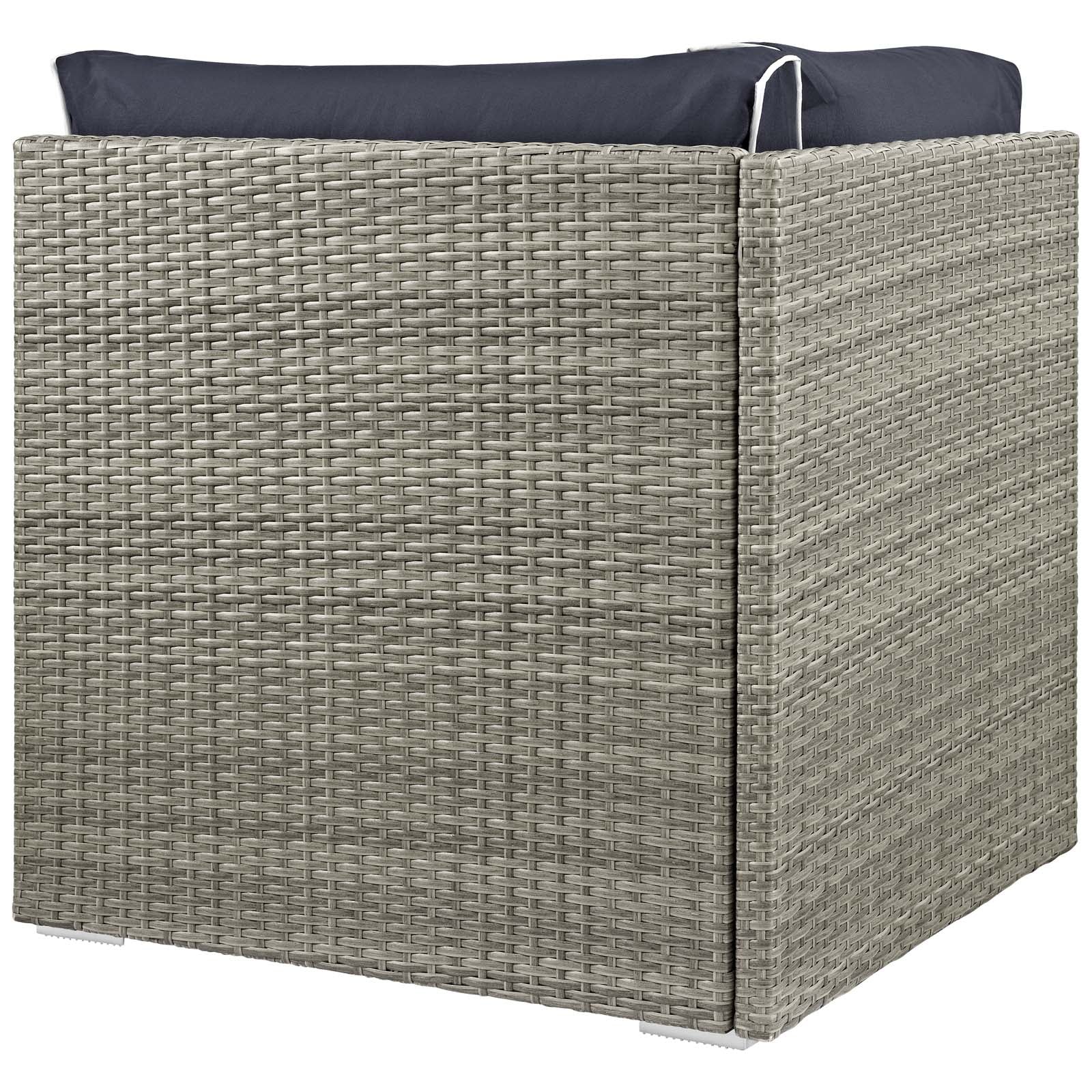 Modway Outdoor Chairs - Repose Outdoor Patio Corner Light Gray Navy