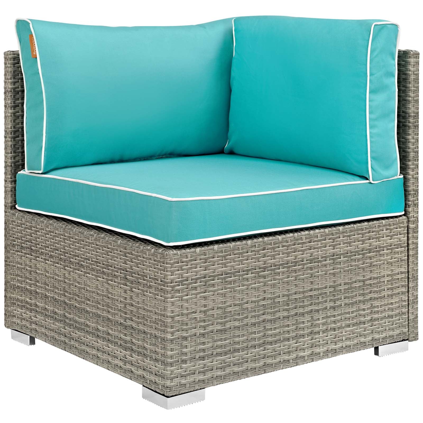 Repose Outdoor Patio Corner Light Gray Turquoise