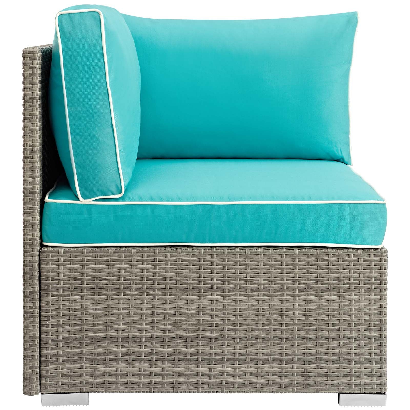 Repose Outdoor Patio Corner Light Gray Turquoise