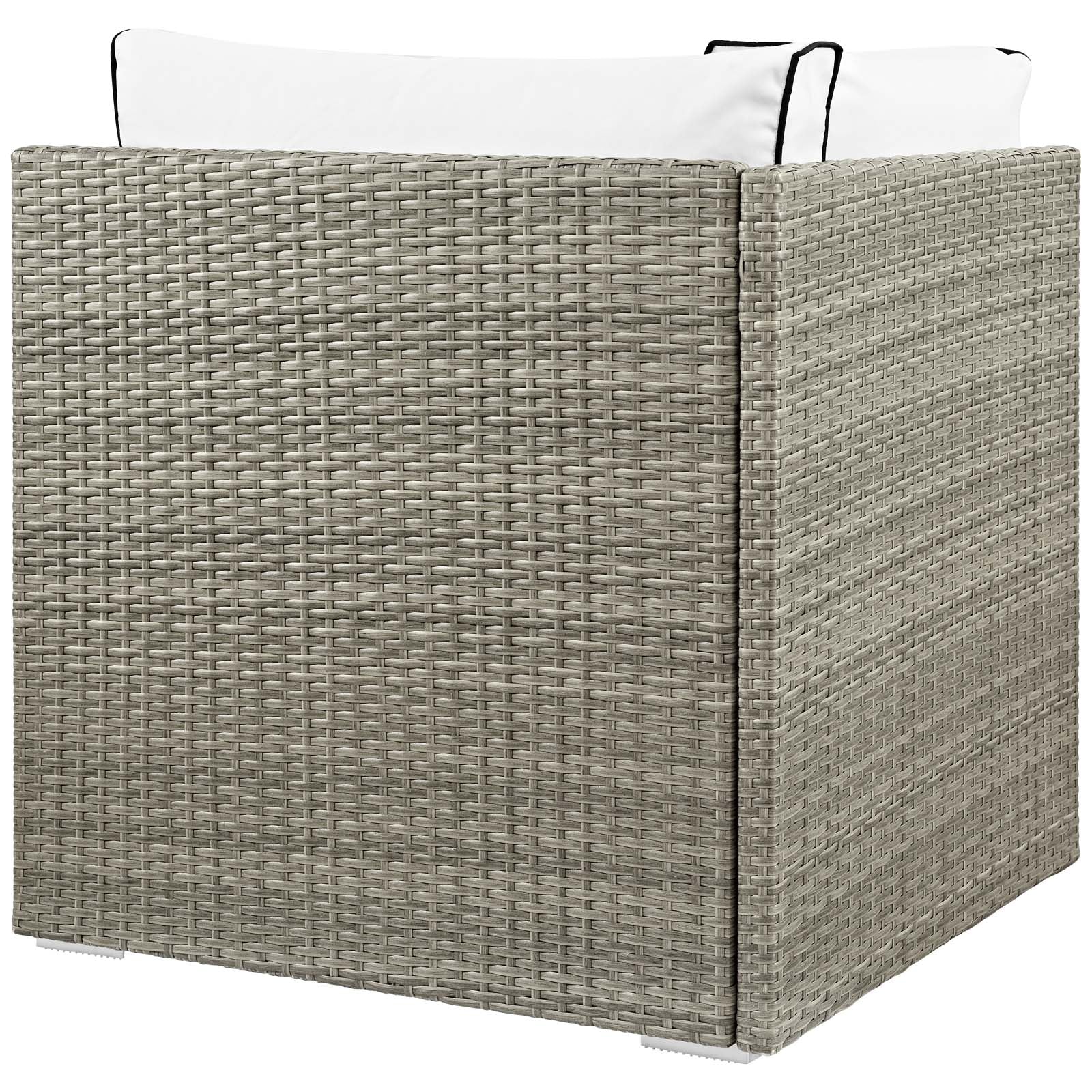 Modway Outdoor Chairs - Repose Outdoor Patio Corner Light Gray White