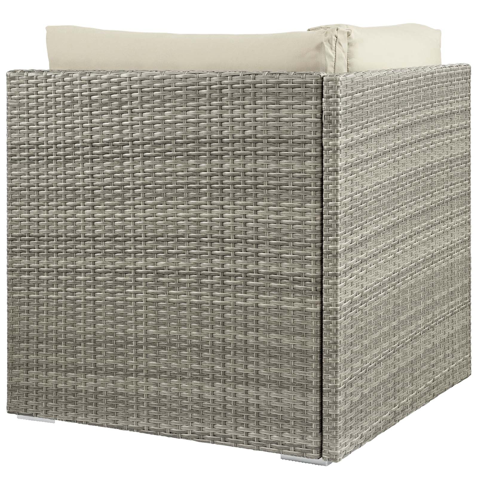 Modway Outdoor Chairs - Repose Sunbrella Fabric Outdoor Patio Corner Light Gray Beige