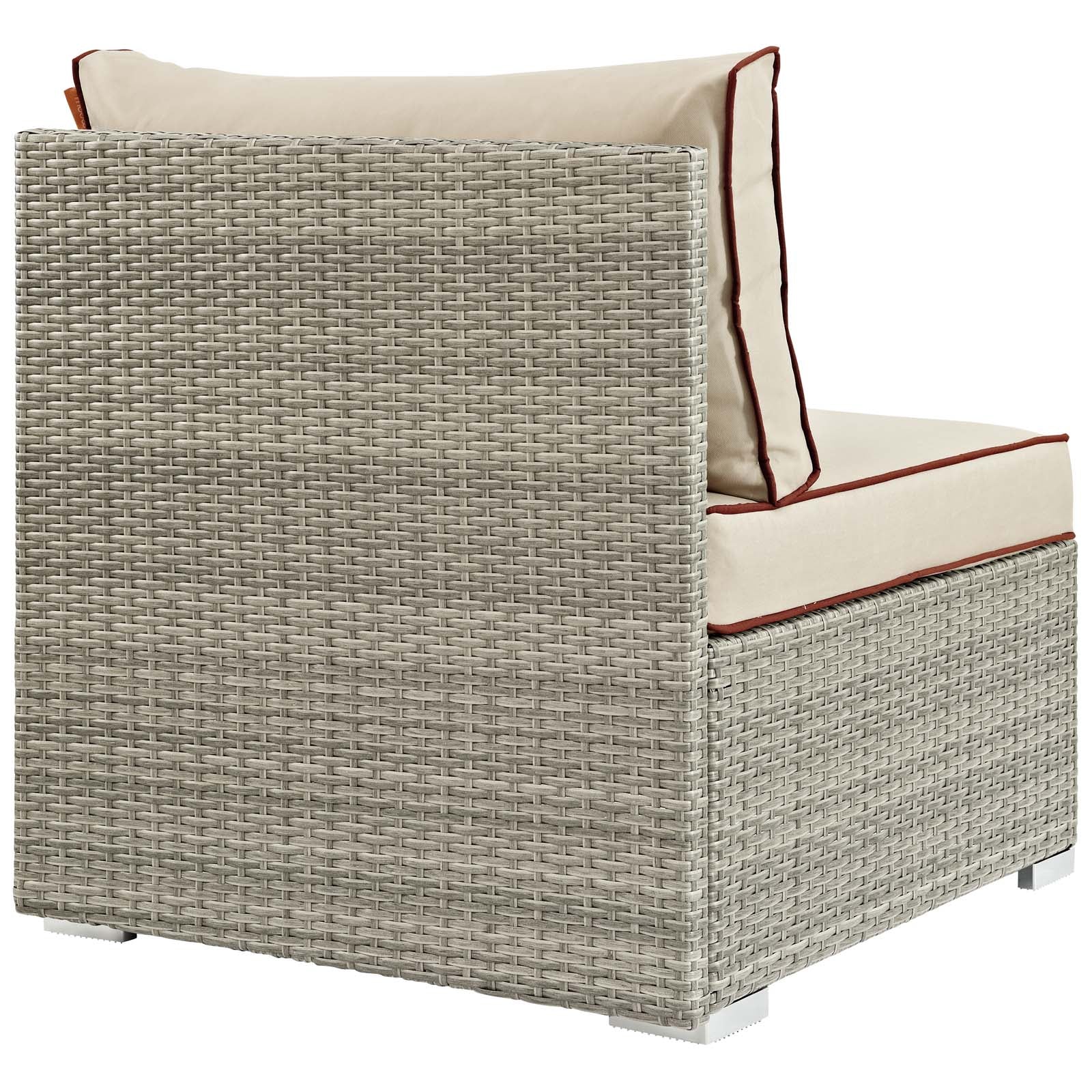 Modway Outdoor Chairs - Repose Outdoor Patio Armless Chair Light Gray Beige