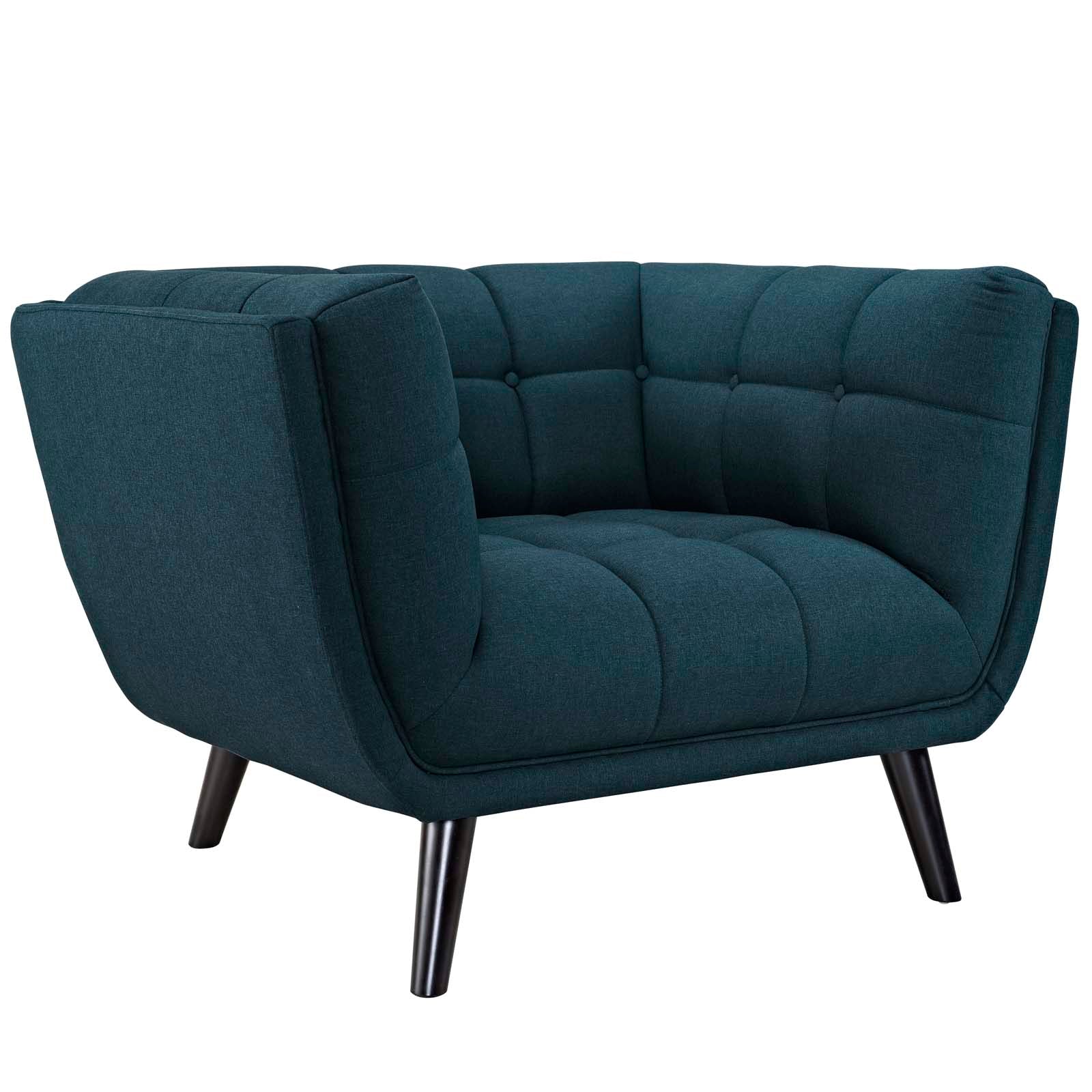 Modway Living Room Sets - Bestow 2 Piece Upholstered Fabric Loveseat and Armchair Set Blue