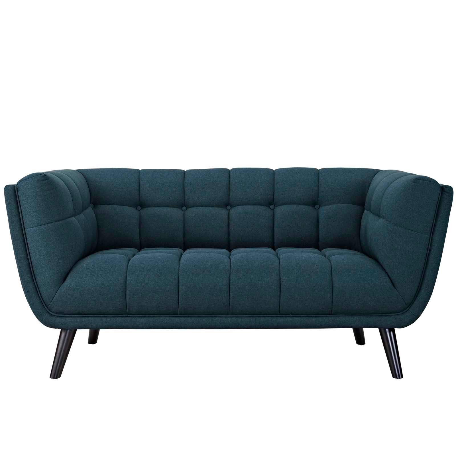 Modway Living Room Sets - Bestow 2 Piece Upholstered Fabric Loveseat and Armchair Set Blue