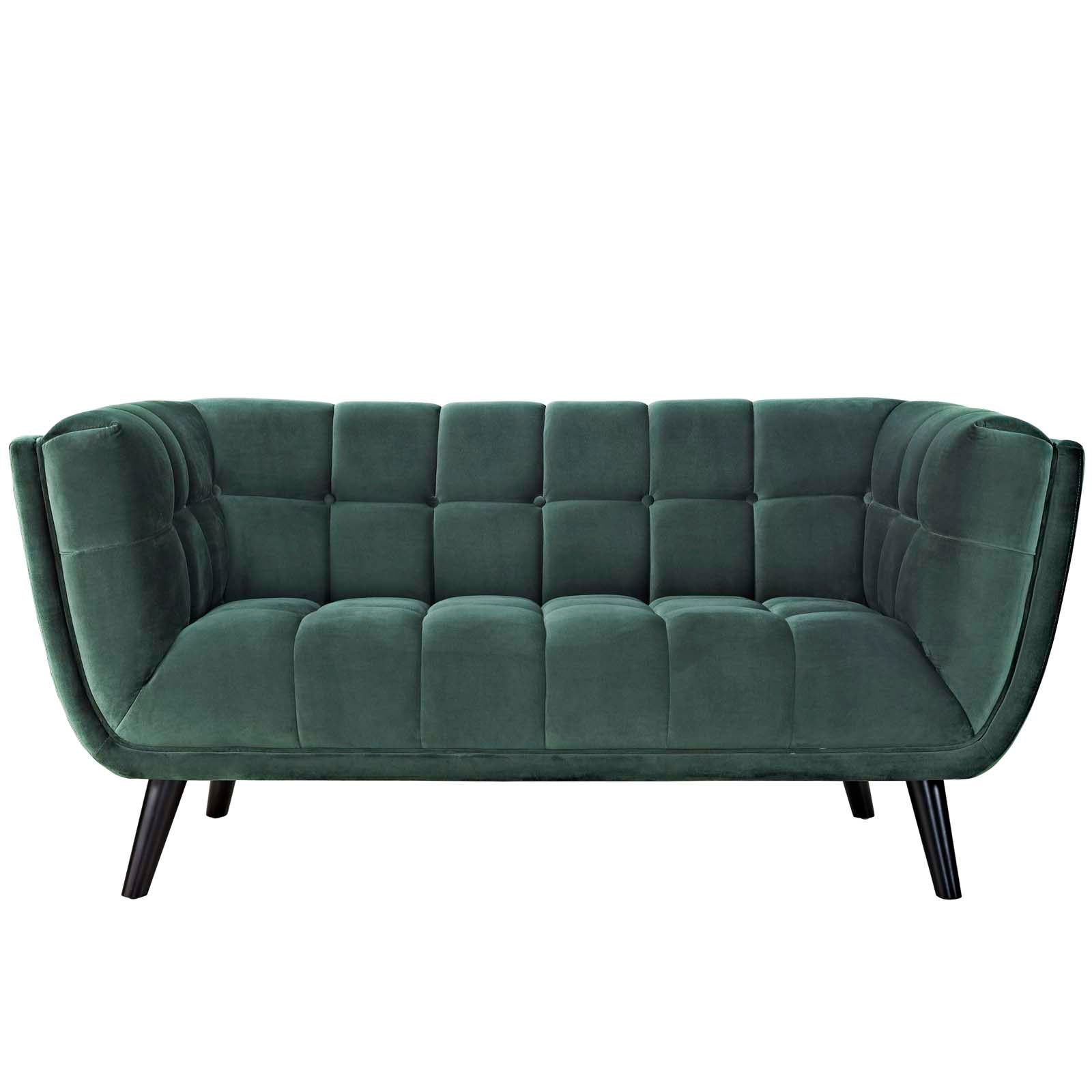 Modway Living Room Sets - Bestow 2 Piece Performance Velvet Loveseat and Armchair Set Green