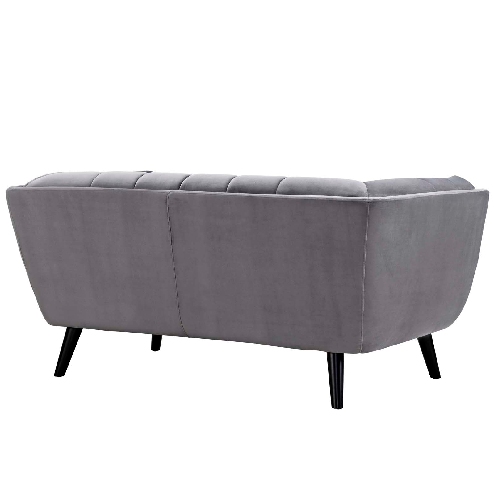 Modway Living Room Sets - Bestow 2 Piece Performance Velvet Loveseat and Armchair Set Gray