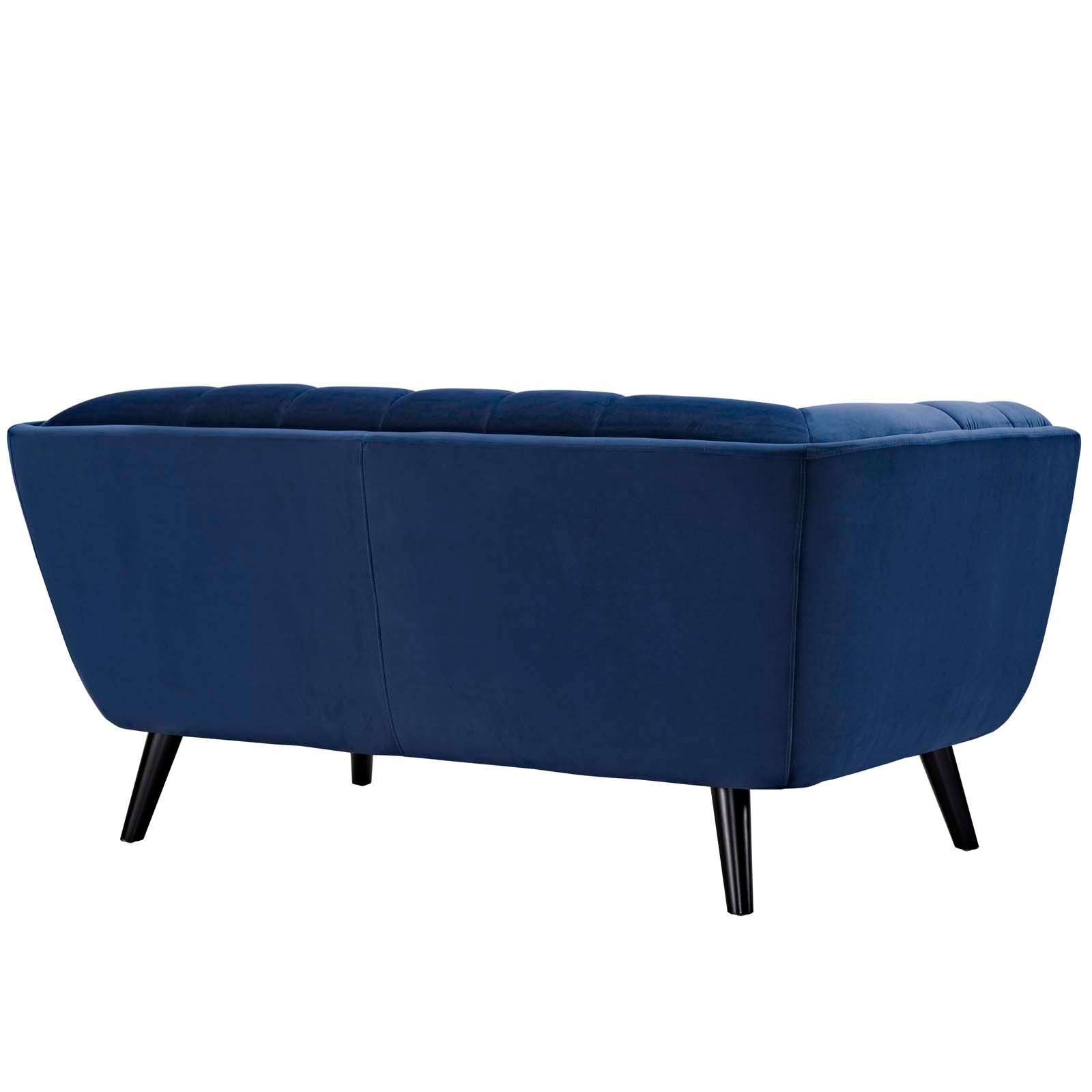 Modway Living Room Sets - Bestow 2 Piece Performance Velvet Loveseat and Armchair Set Navy