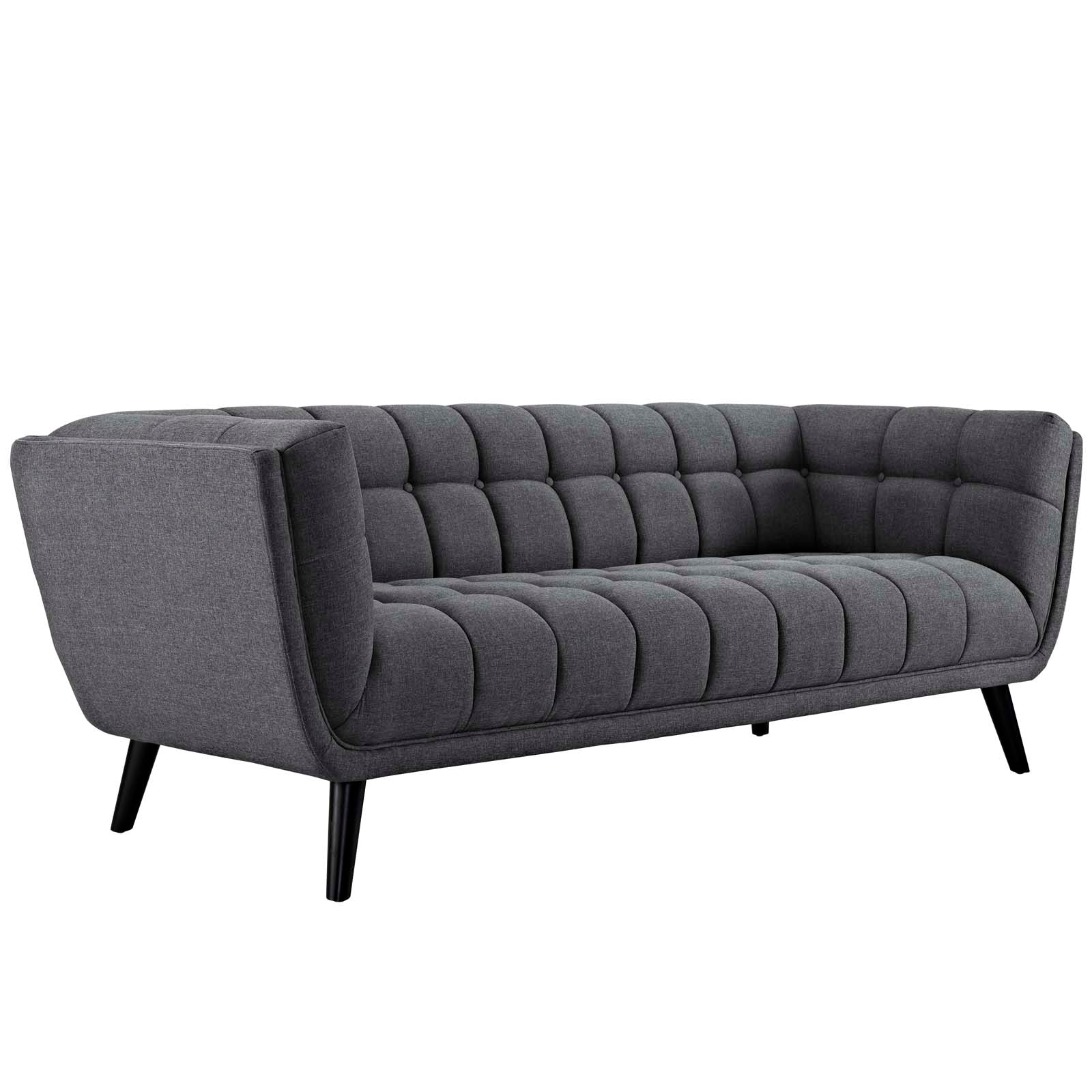 Modway Living Room Sets - Bestow 2 Piece Upholstered Fabric Sofa and Armchair Set Gray