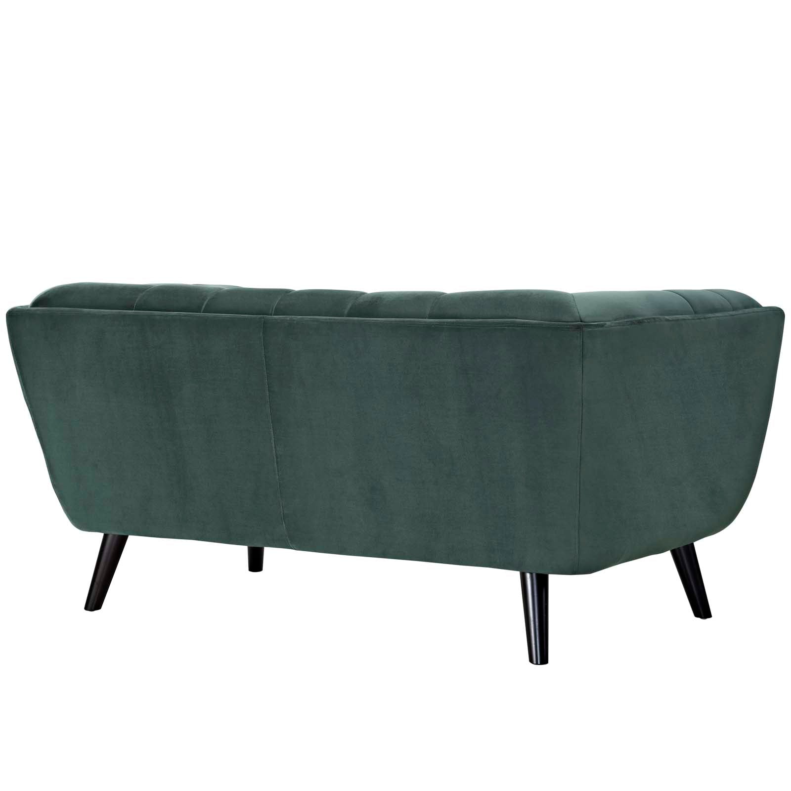 Modway Living Room Sets - Bestow 2 Piece Performance Velvet Sofa and Loveseat Set Green