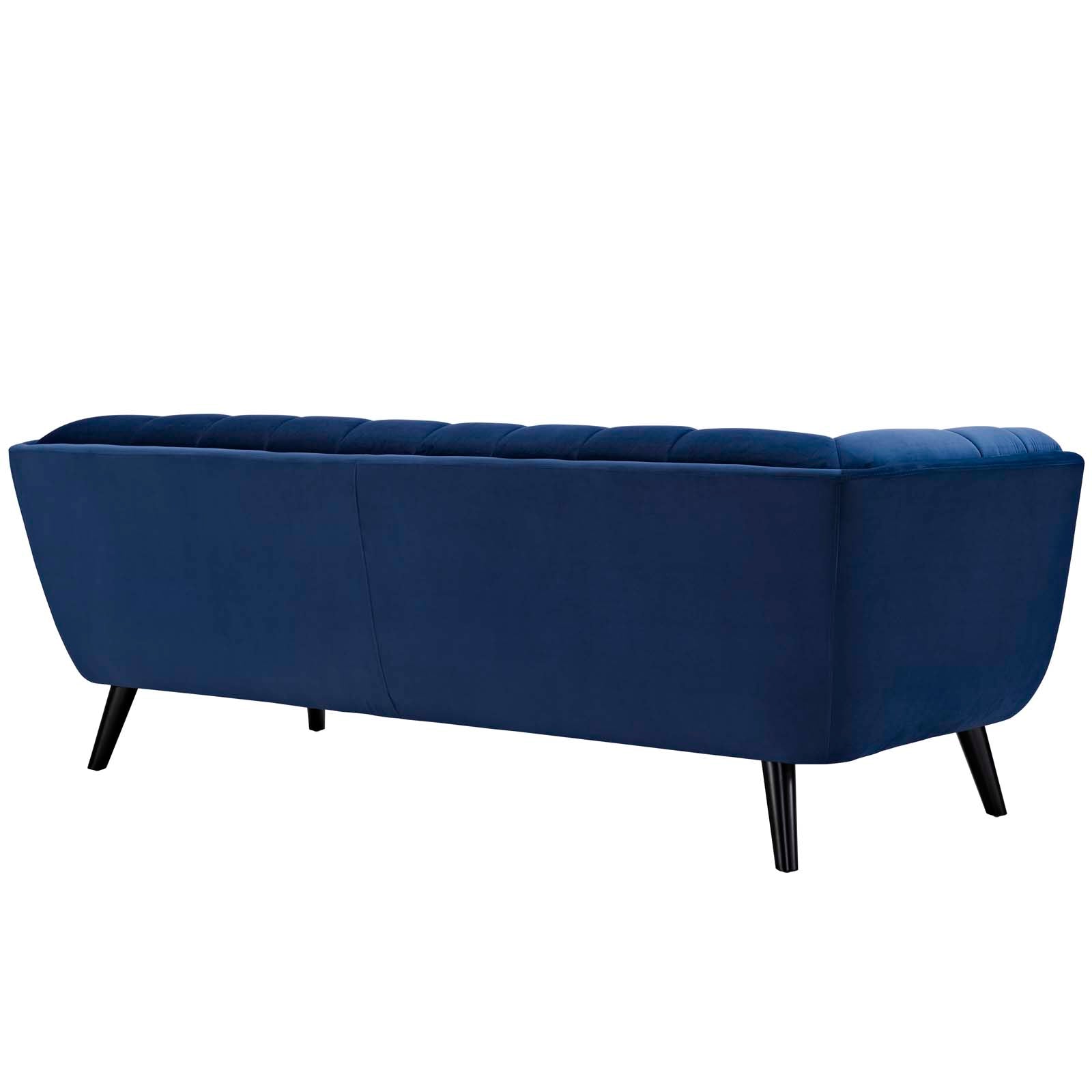 Modway Sofas & Couches - Bestow Performance Velvet Sofa and Loveseat Set Navy ( Set of 2 )