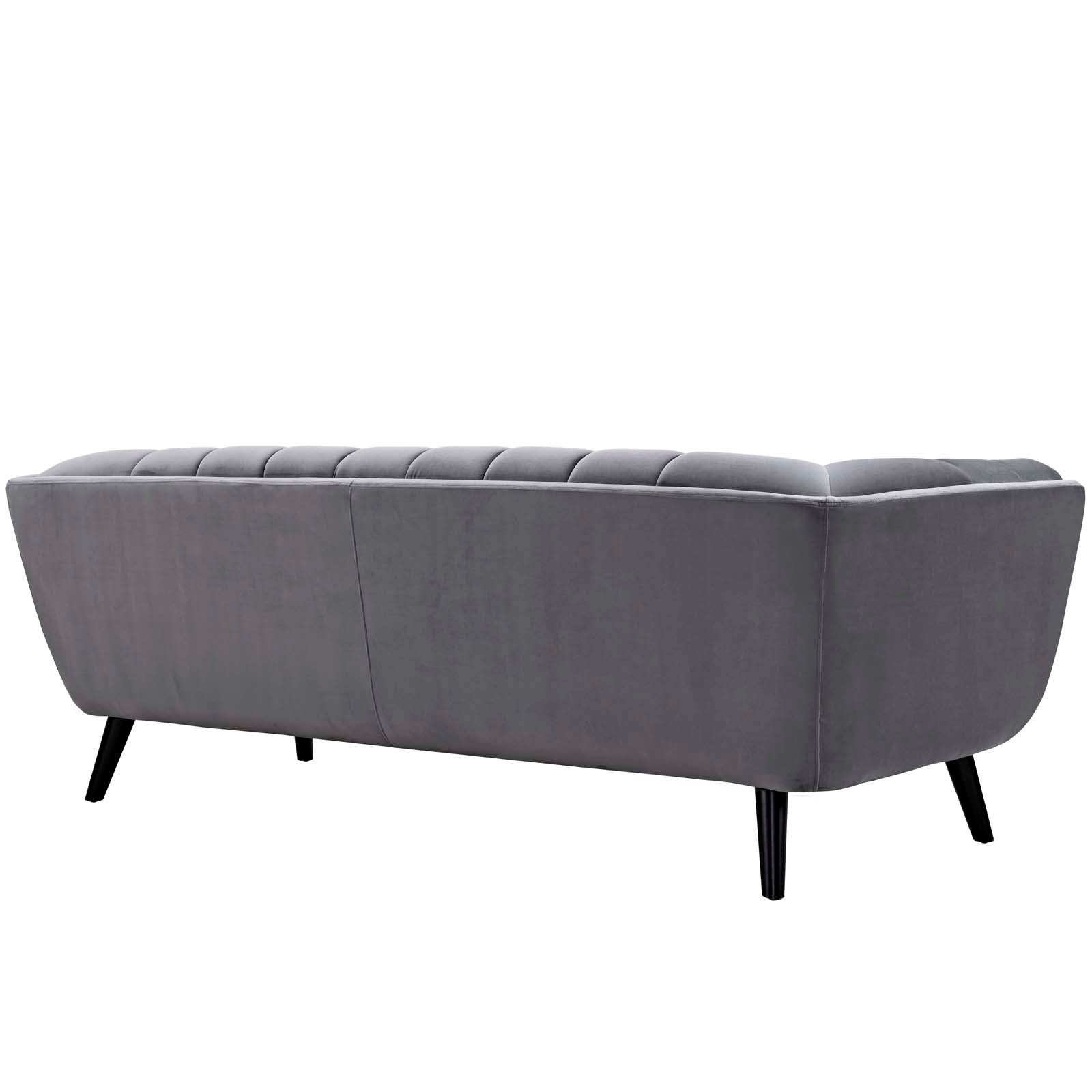 Modway Living Room Sets - Bestow 2 Piece Performance Velvet Sofa and Armchair Set Gray