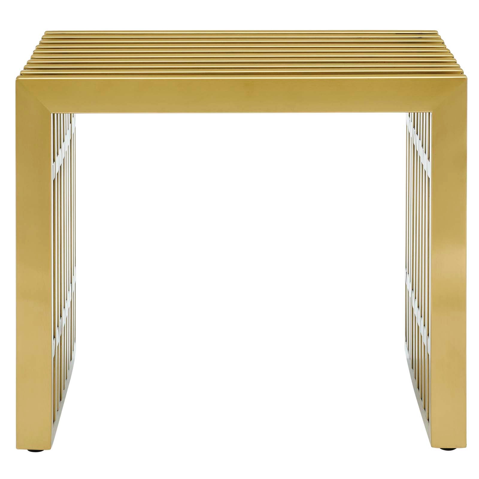 Modway Benches - Gridiron Small Stainless Steel Bench Gold