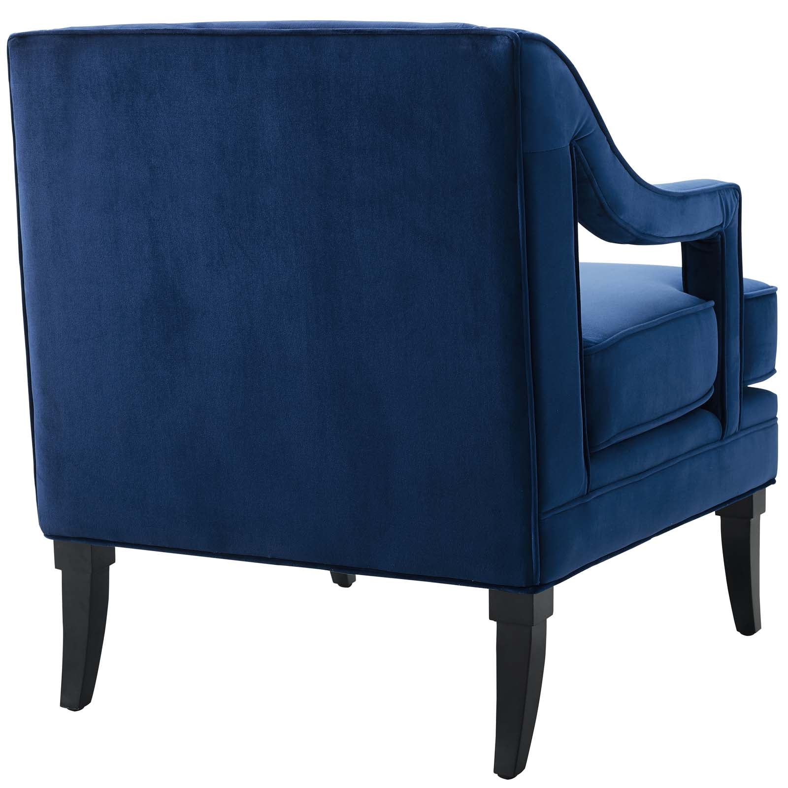 Modway Accent Chairs - Concur Button Tufted Performance Velvet Armchair Navy