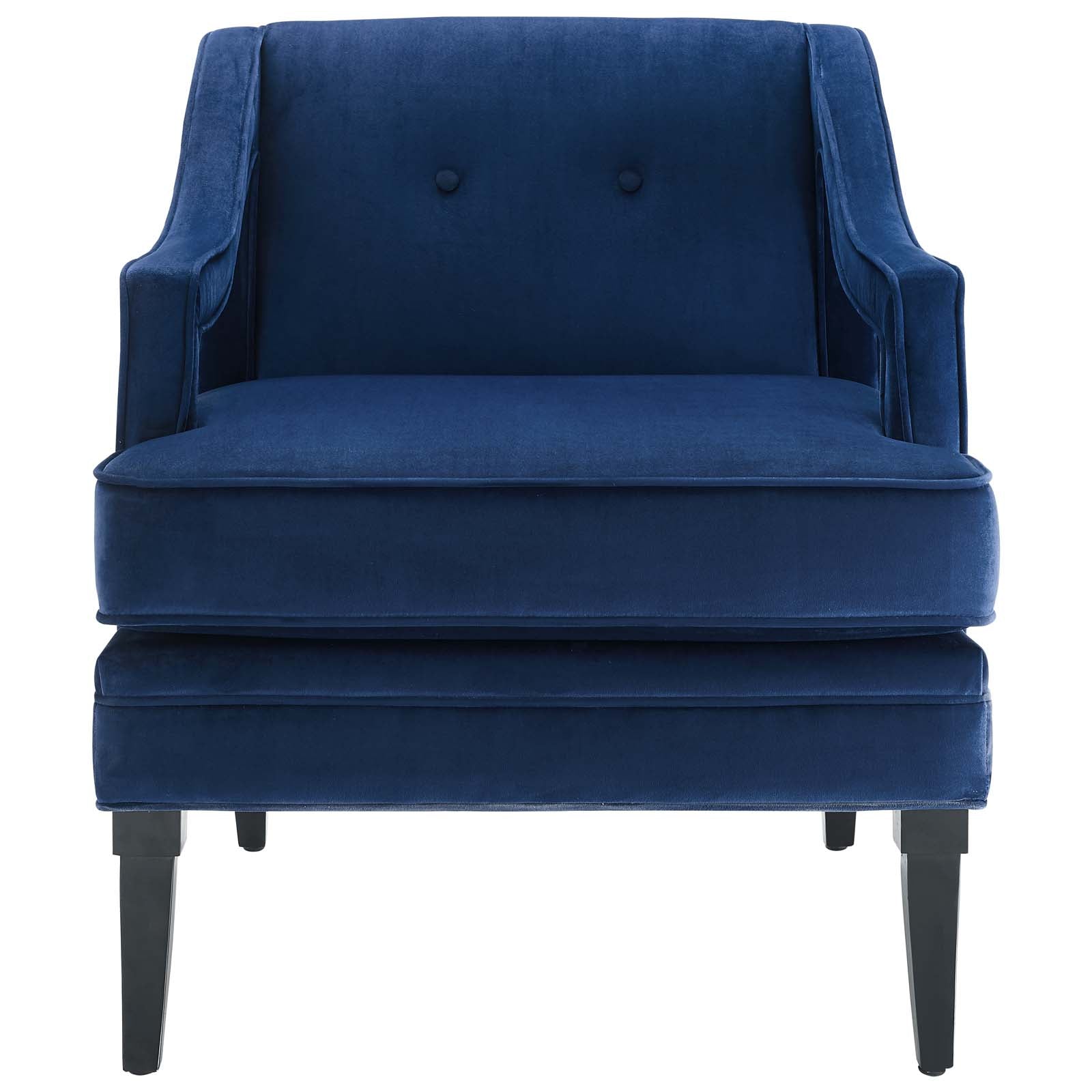 Modway Accent Chairs - Concur Button Tufted Performance Velvet Armchair Navy