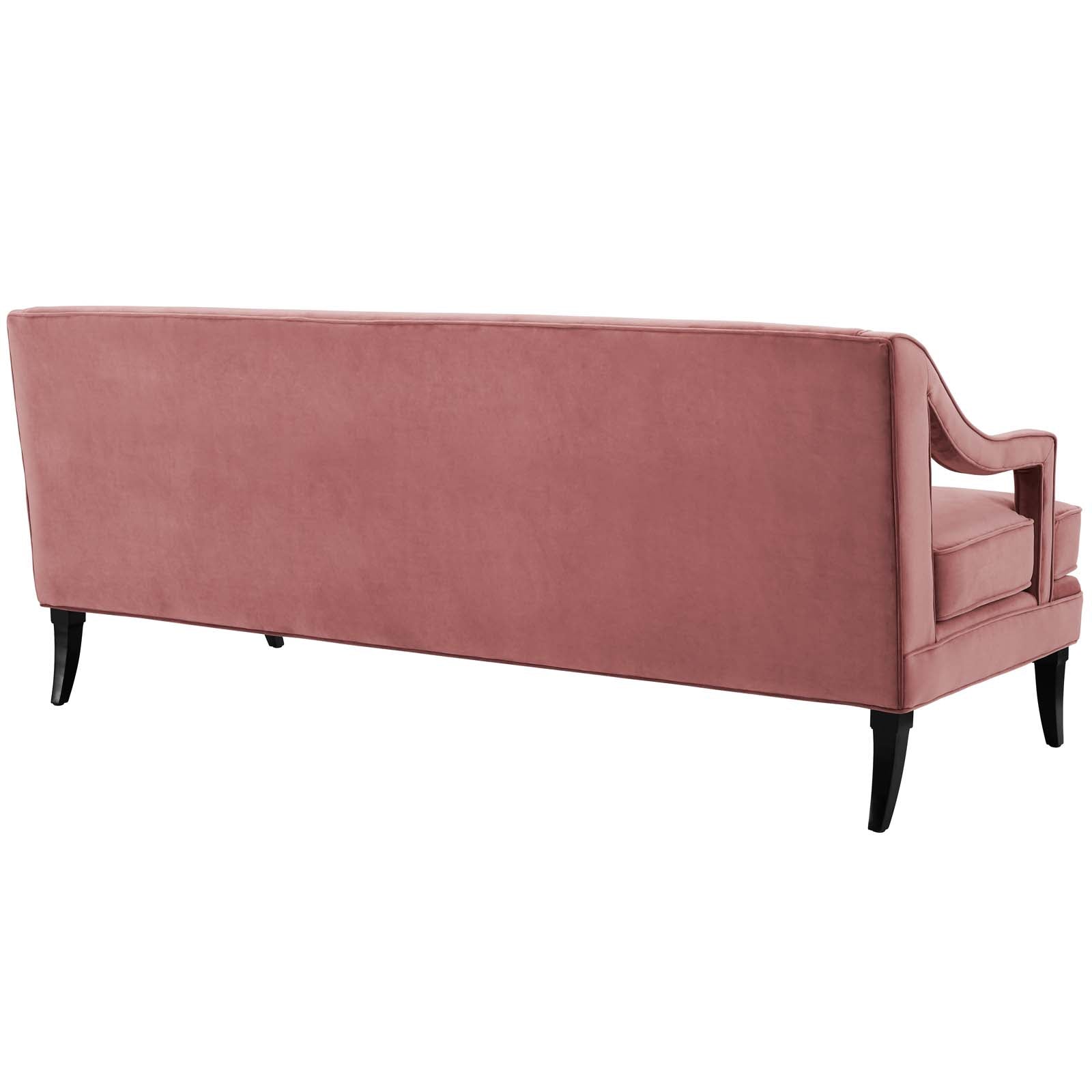 Modway Sofas & Couches - Concur Button Tufted Performance Velvet Sofa Dusty Rose