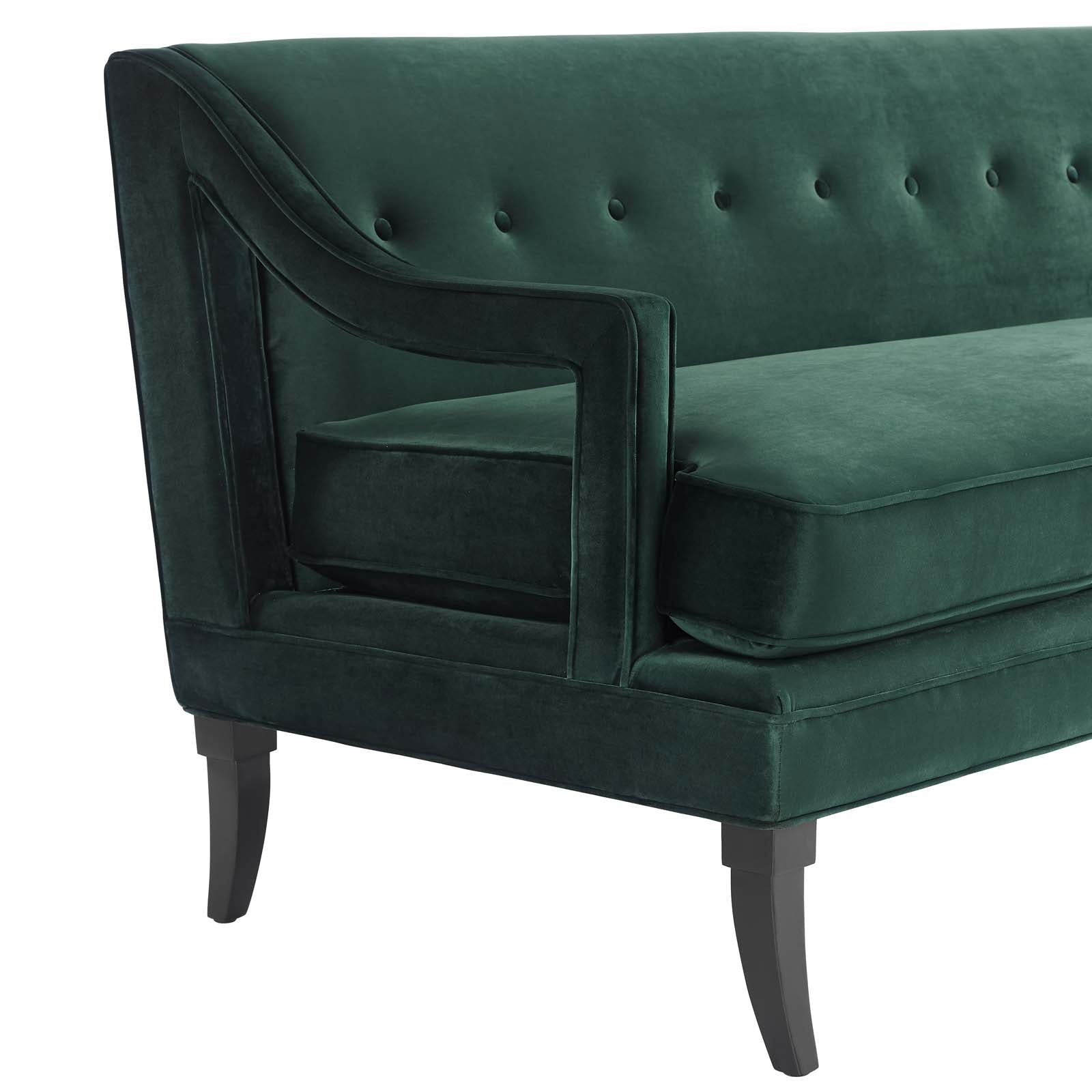 Modway Sofas & Couches - Concur Button Tufted Performance Velvet Sofa Green