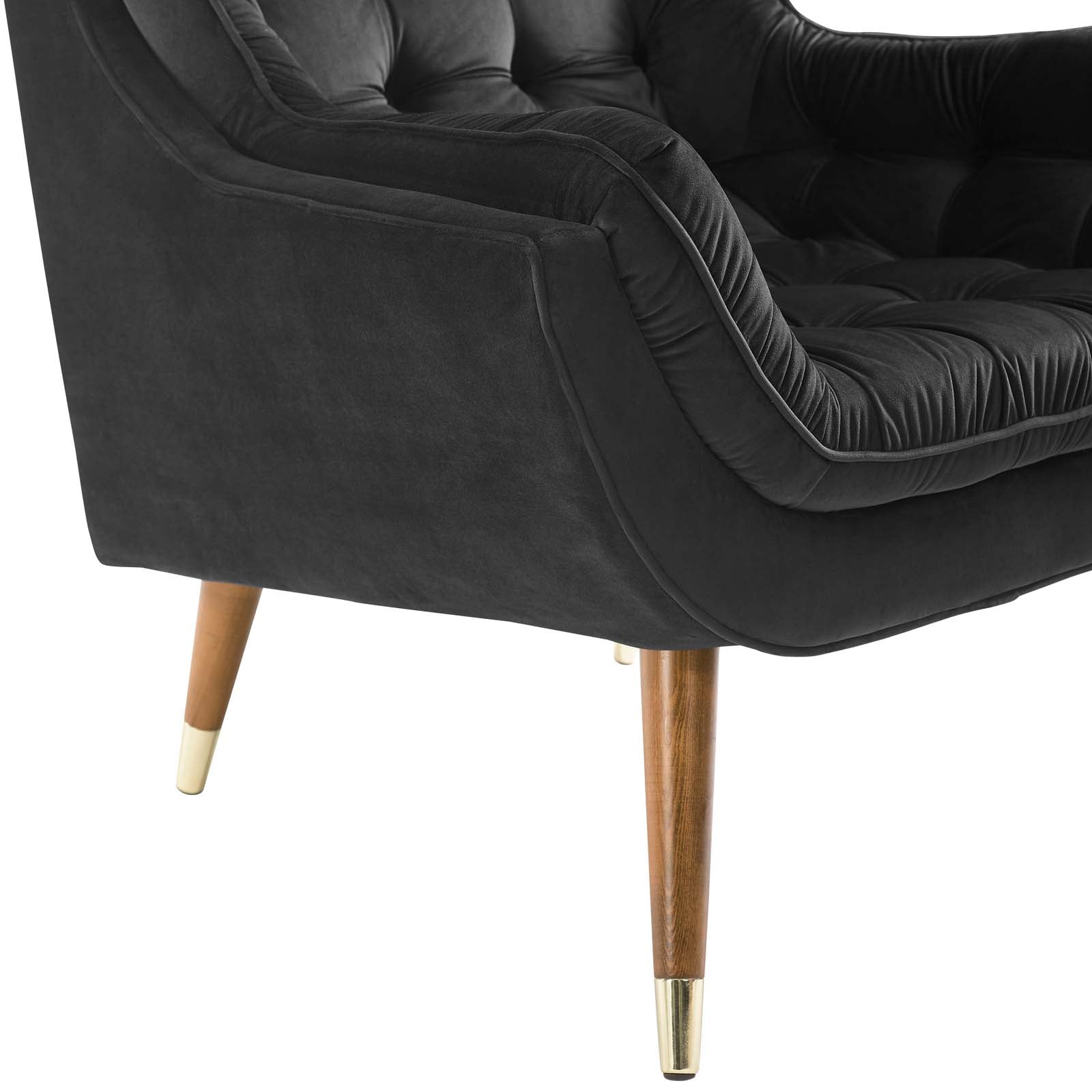 Modway Accent Chairs - Suggest Button Tufted Performance Velvet Lounge Chair Black