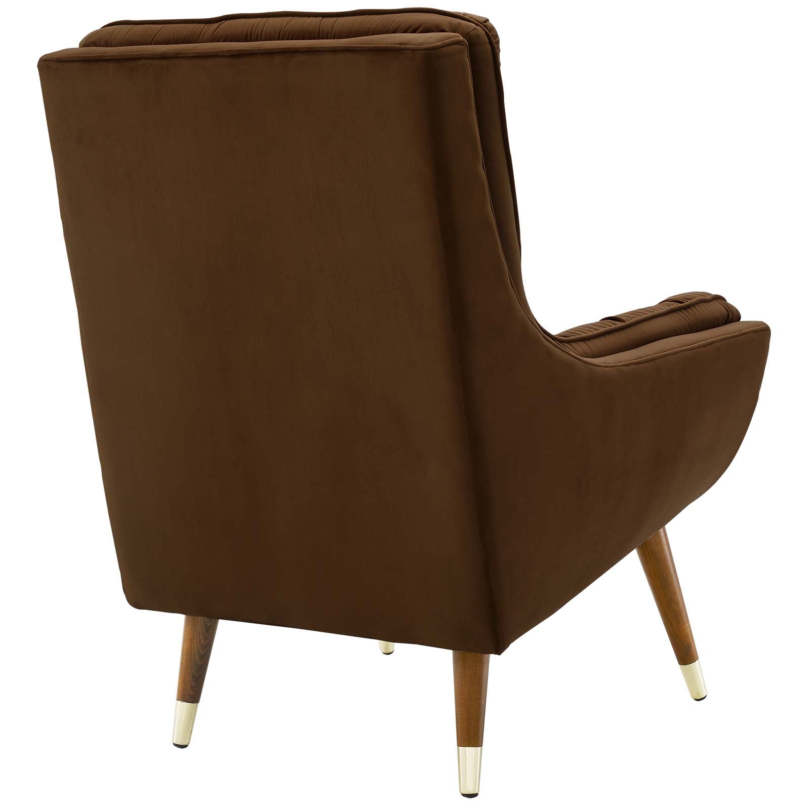 Modway Accent Chairs - Suggest Button Tufted Performance Velvet Lounge Chair Brown