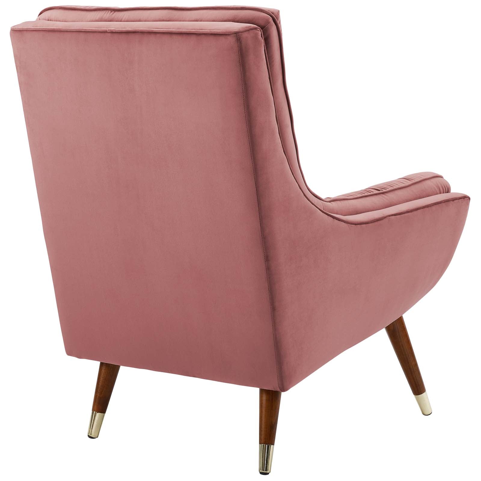 Modway Accent Chairs - Suggest Button Tufted Performance Velvet Lounge Chair Dusty Rose