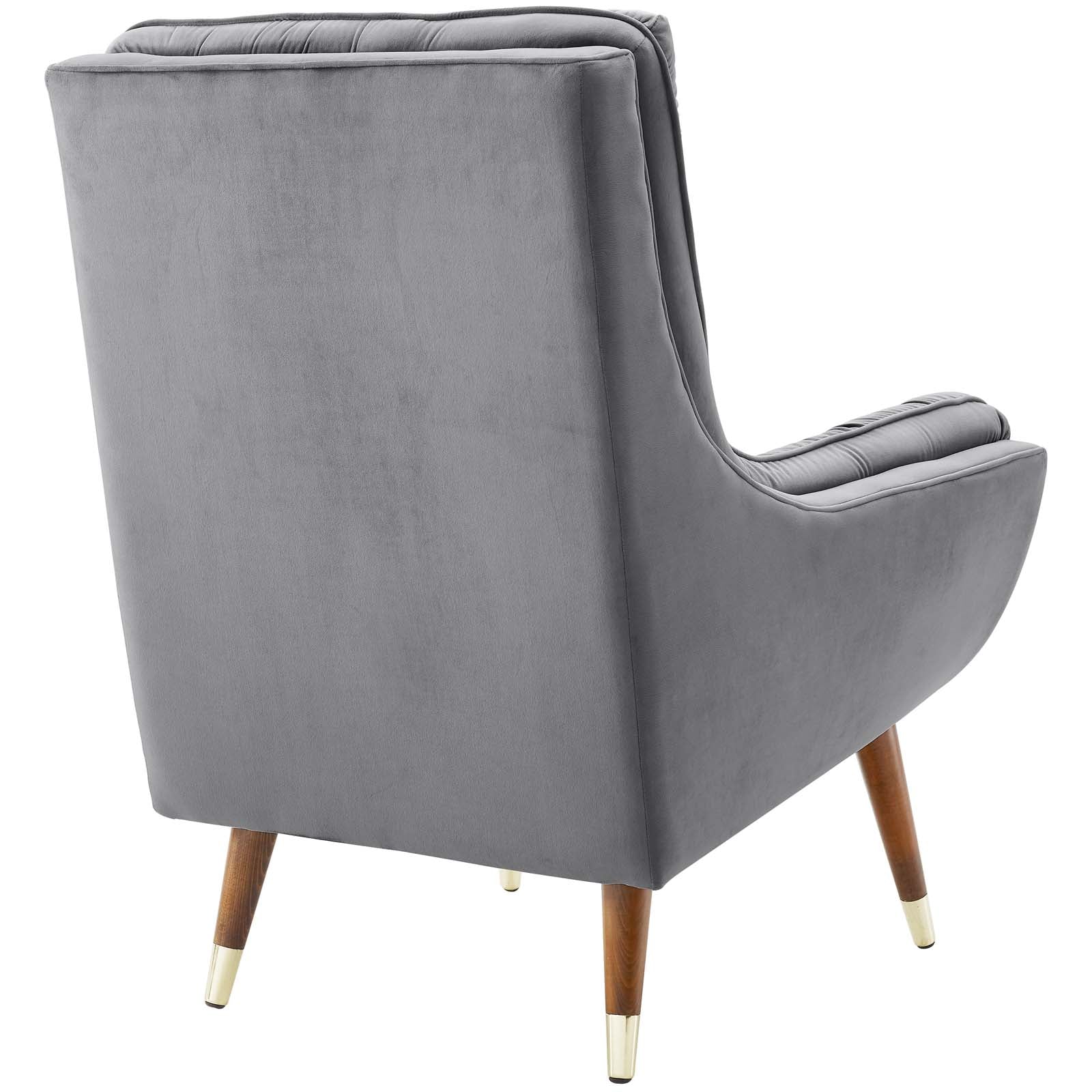 Modway Accent Chairs - Suggest Button Tufted Performance Velvet Lounge Chair Gray