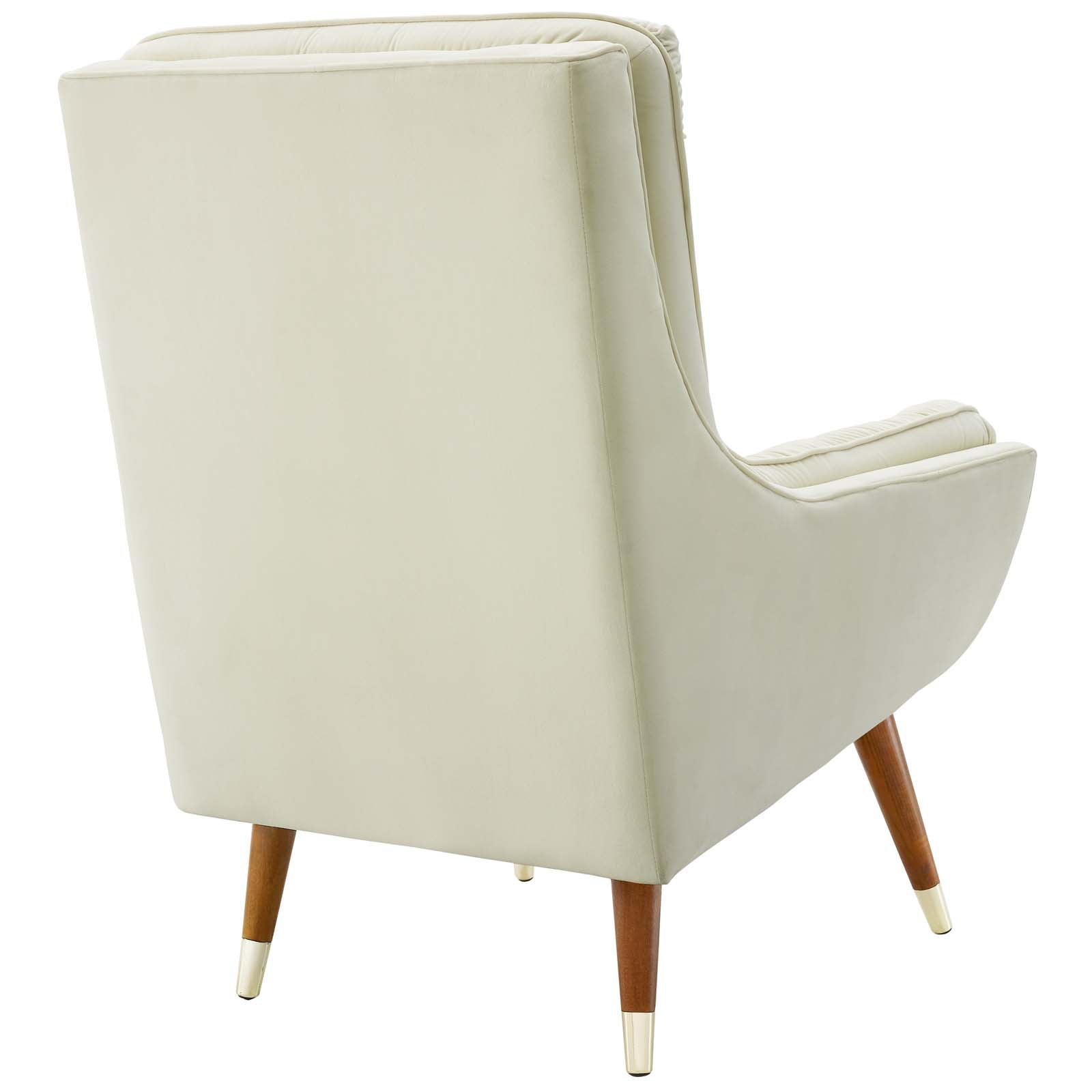 Modway Accent Chairs - Suggest Button Tufted Performance Velvet Lounge Chair Ivory