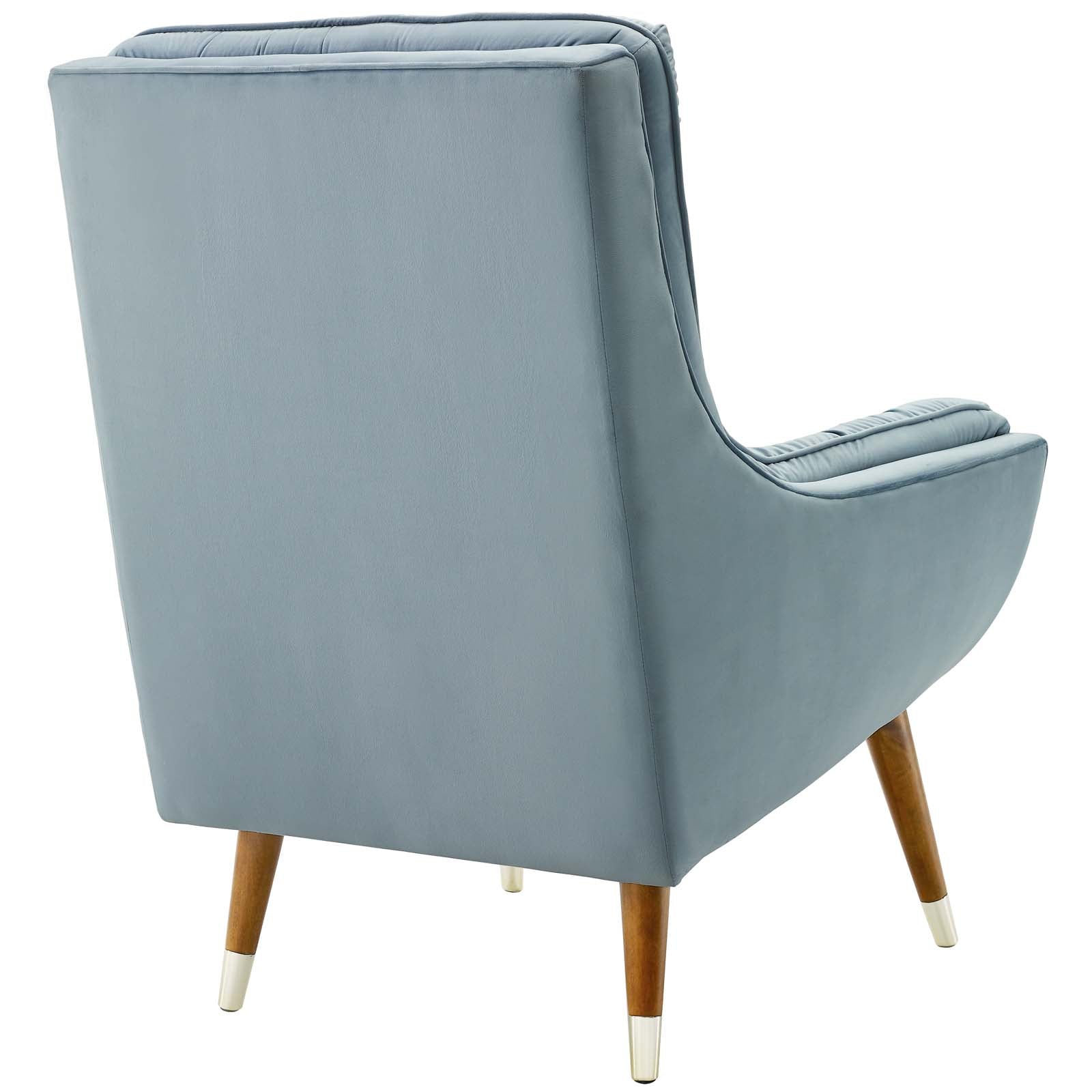 Modway Accent Chairs - Suggest Button Tufted Performance Velvet Lounge Chair Light Blue