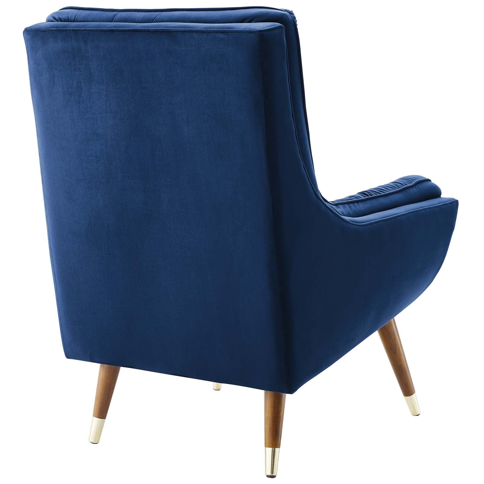 Modway Accent Chairs - Suggest Button Tufted Performance Velvet Lounge Chair Navy
