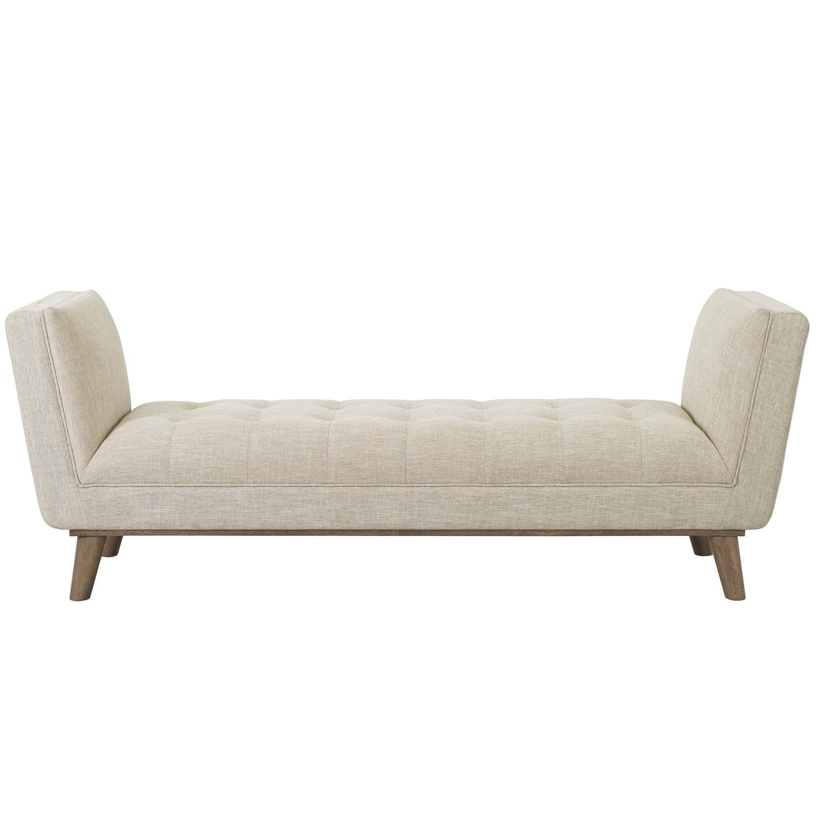Modway Benches - Haven Tufted Button Upholstered Fabric Accent Bench Beige