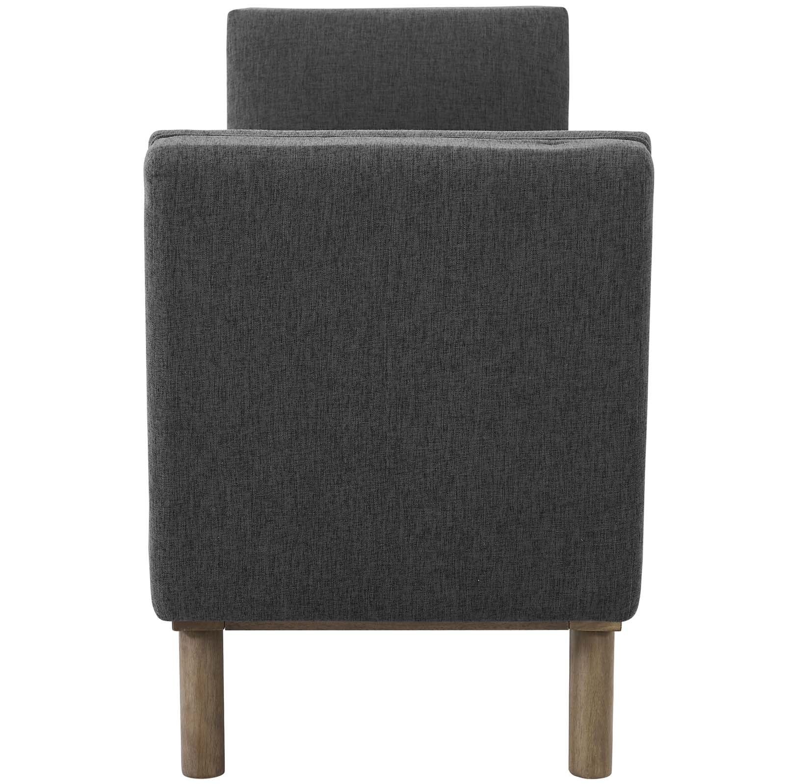 Modway Benches - Haven Tufted Button Upholstered Fabric Accent Bench Gray