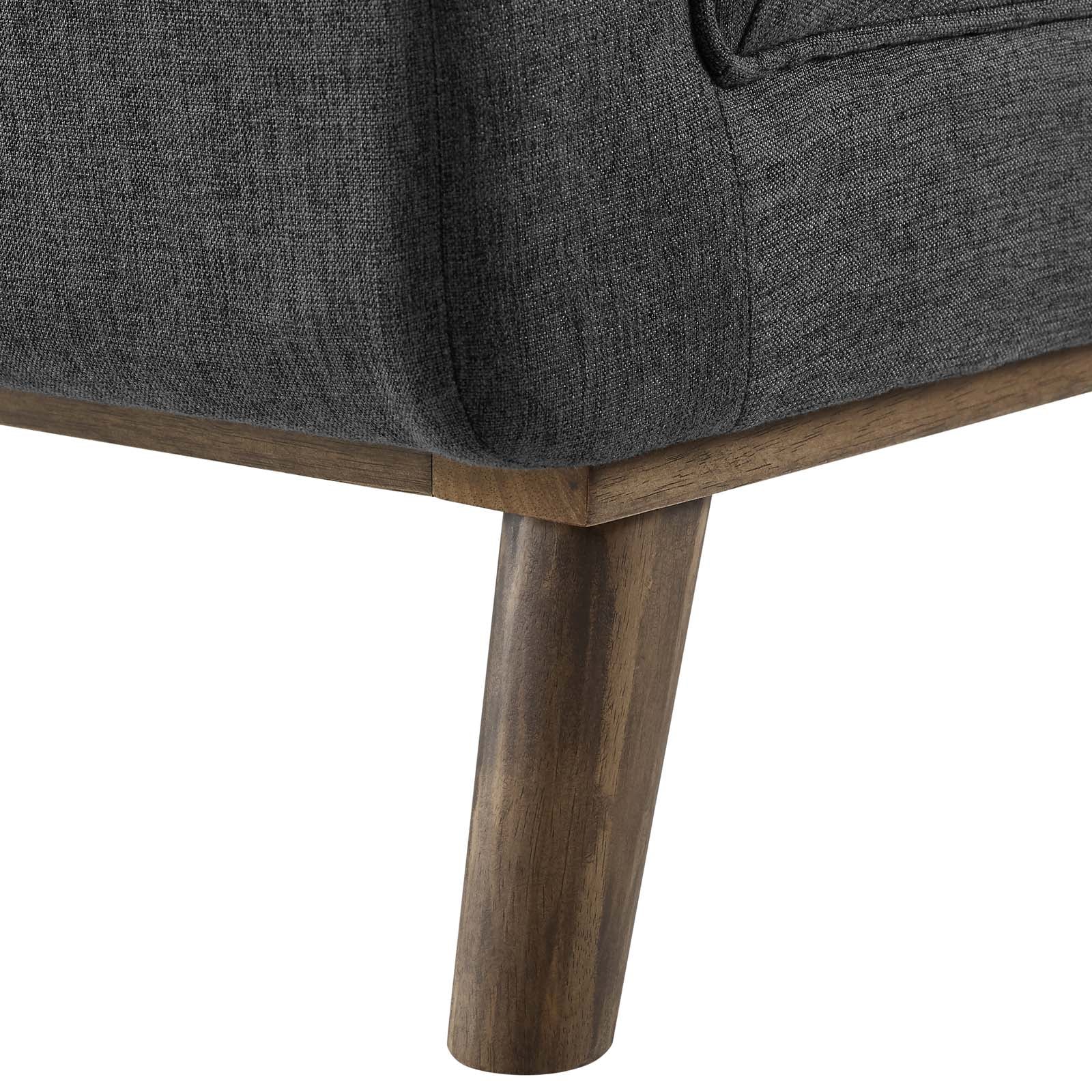 Modway Benches - Haven Tufted Button Upholstered Fabric Accent Bench Gray