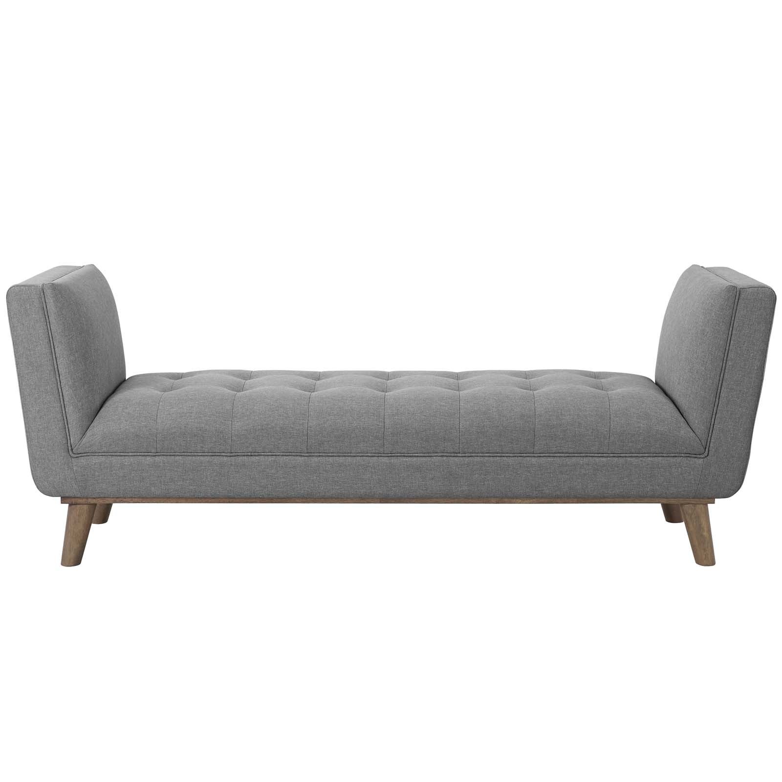 Modway Benches - Haven Tufted Button Accent Bench Light Gray
