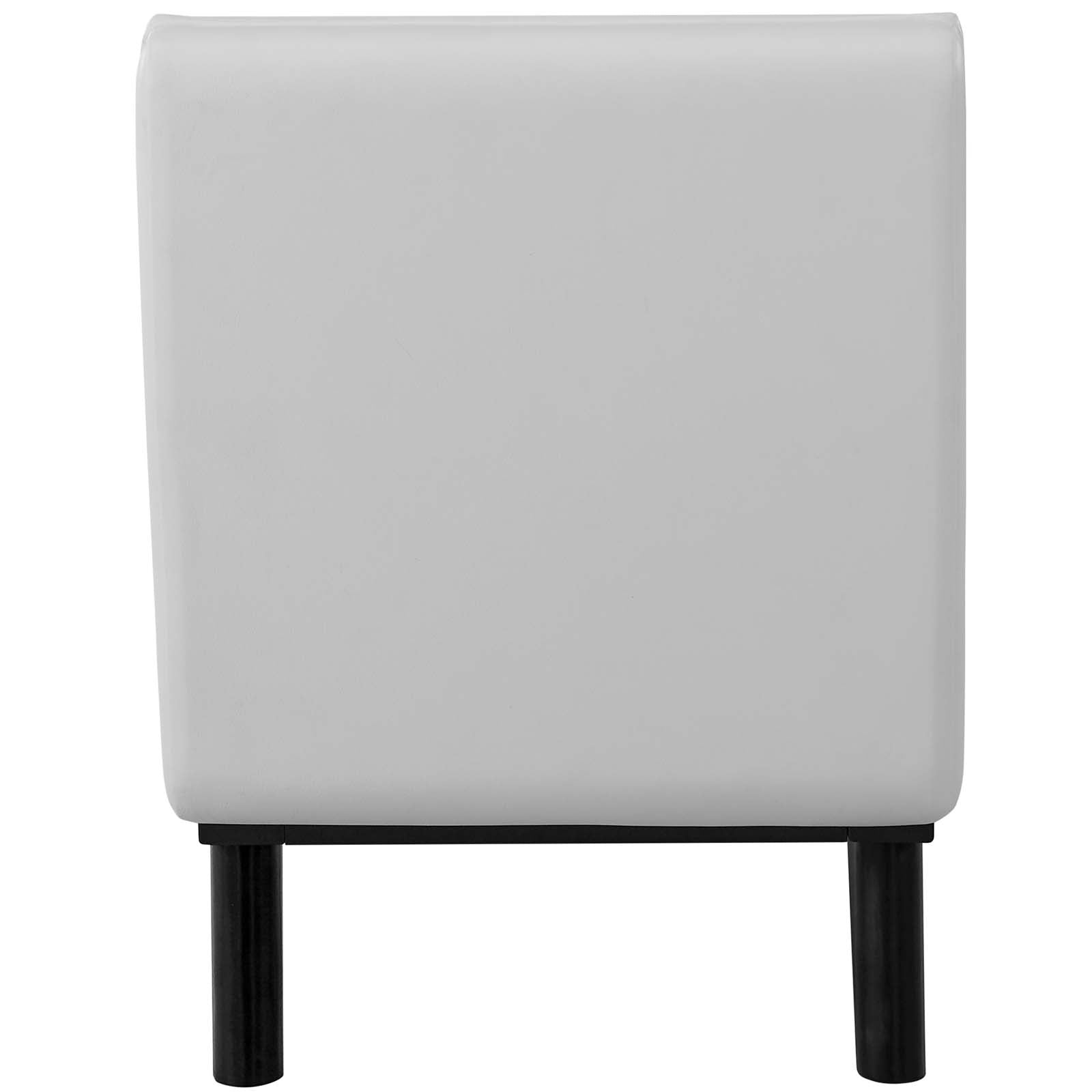 Modway Benches - Haven Tufted Button Faux Leather Accent Bench White