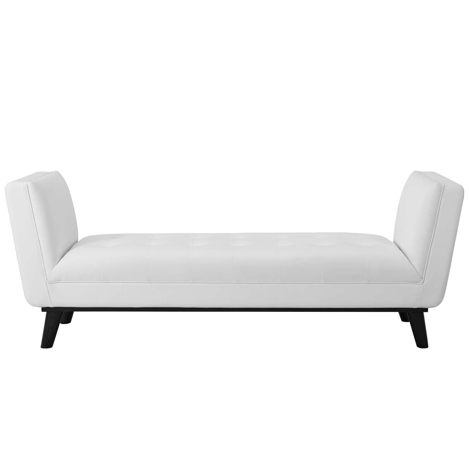 Modway Benches - Haven Tufted Button Faux Leather Accent Bench White
