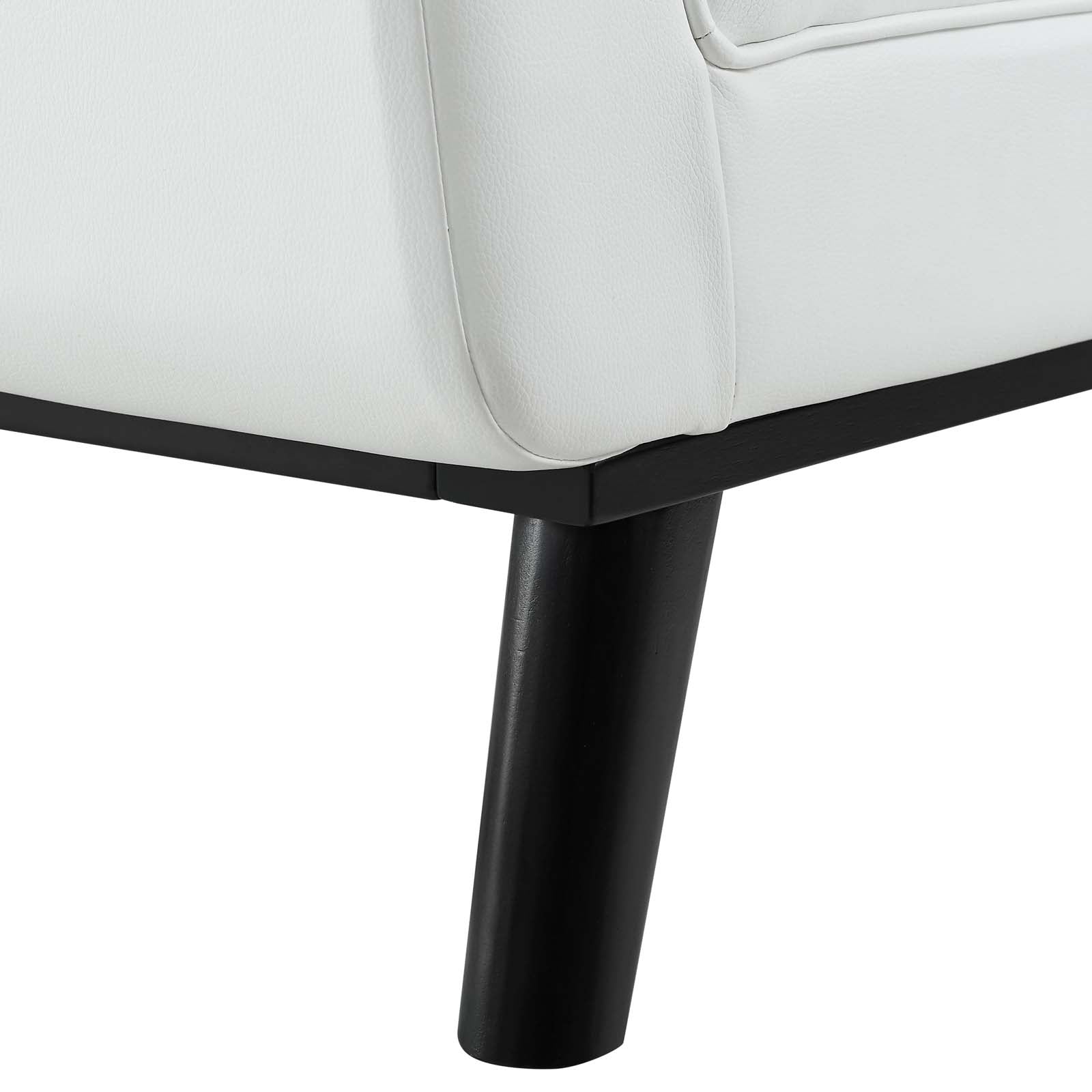 Modway Benches - Haven Tufted Button Faux Leather Accent Bench White
