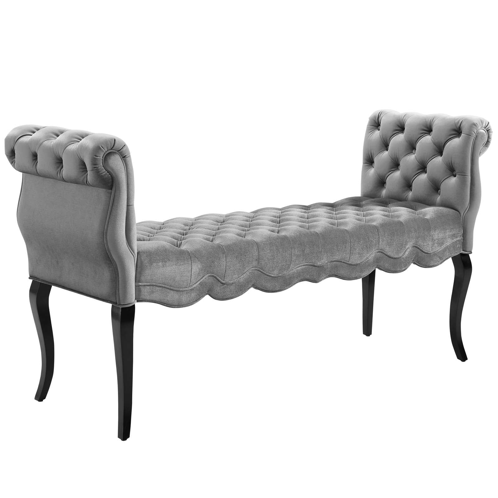 Modway Benches - Adelia Chesterfield Style Button Tufted Performance Velvet Bench Light Gray