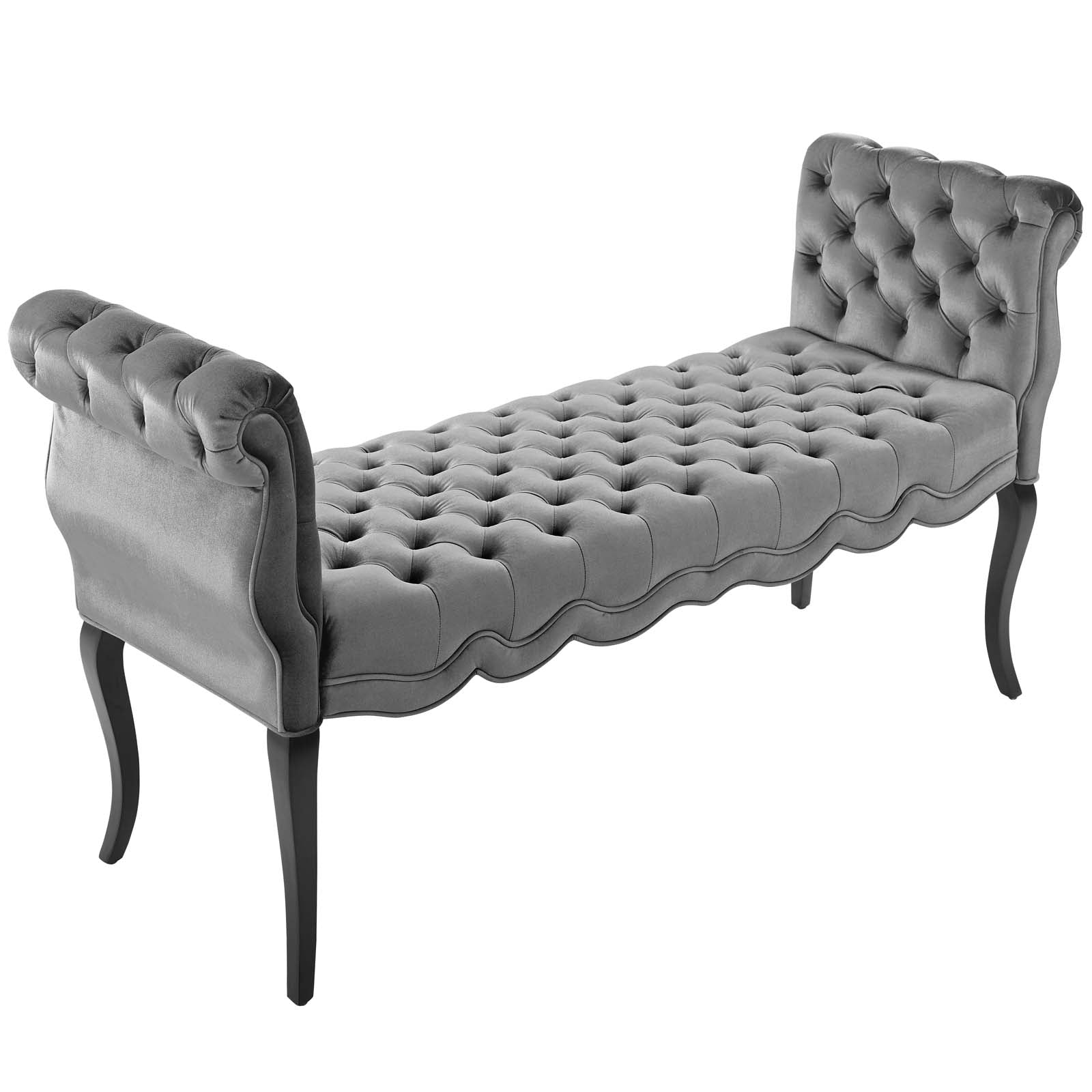 Modway Benches - Adelia Chesterfield Style Button Tufted Performance Velvet Bench Light Gray
