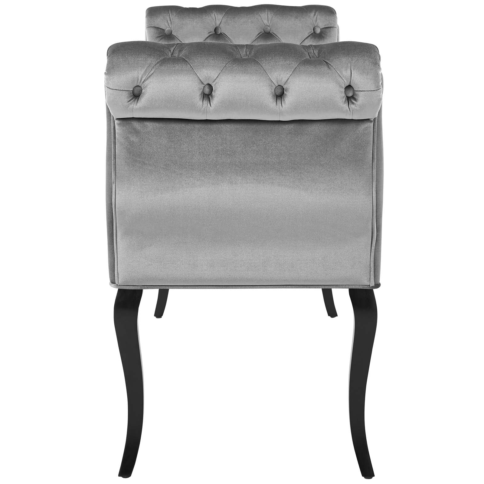 Modway Benches - Adelia Chesterfield Style Button Tufted Performance Velvet Bench Light Gray