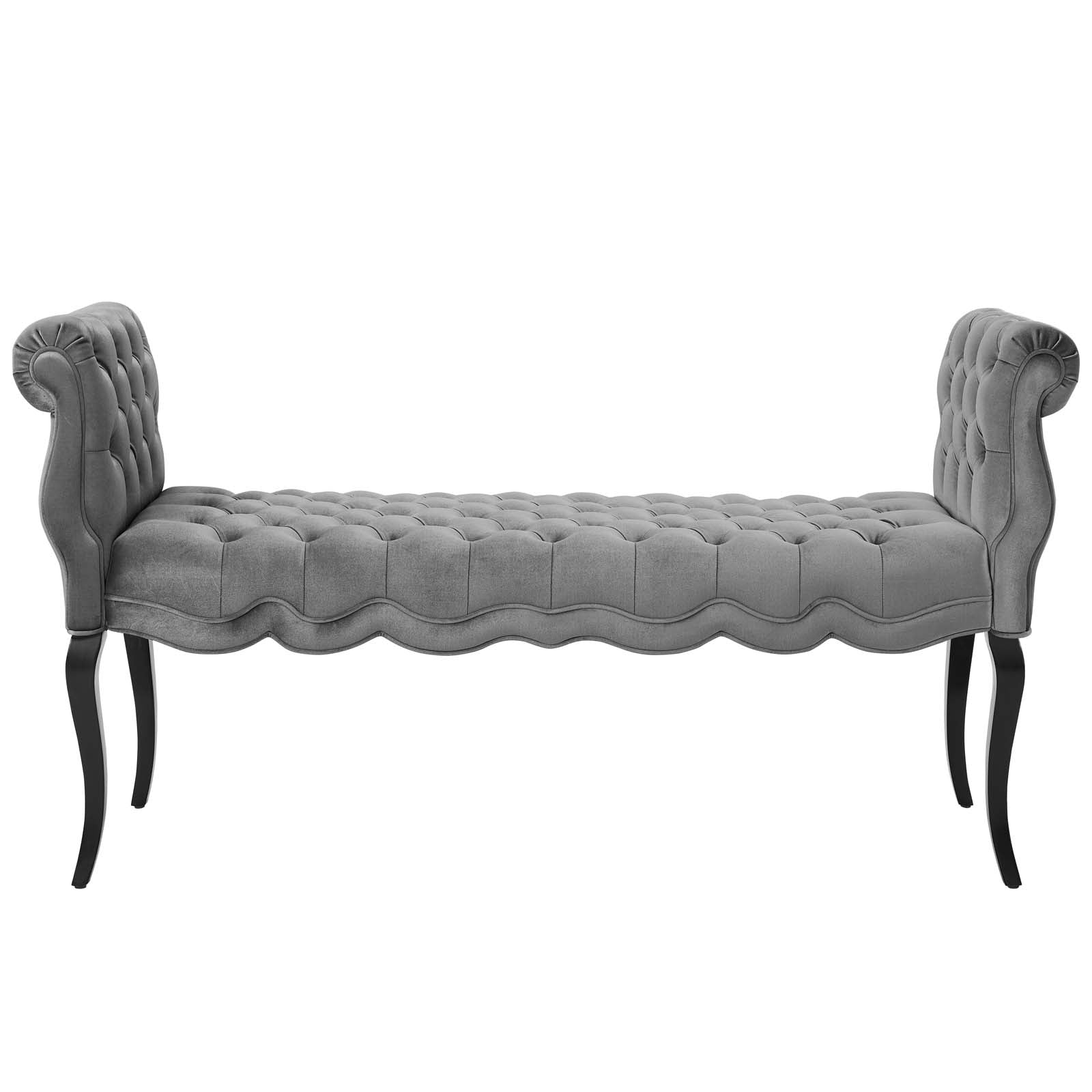 Modway Benches - Adelia Chesterfield Style Button Tufted Performance Velvet Bench Light Gray