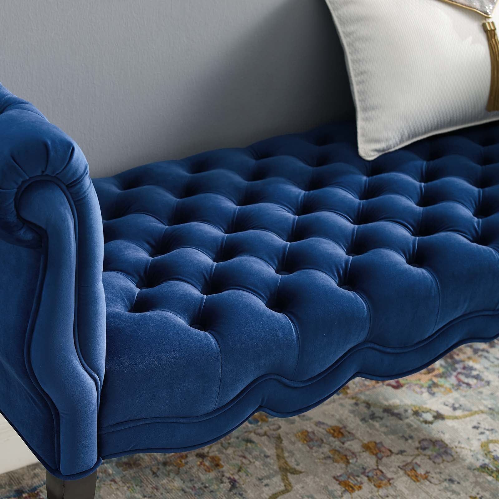 Modway Benches - Adelia Chesterfield Bench Navy