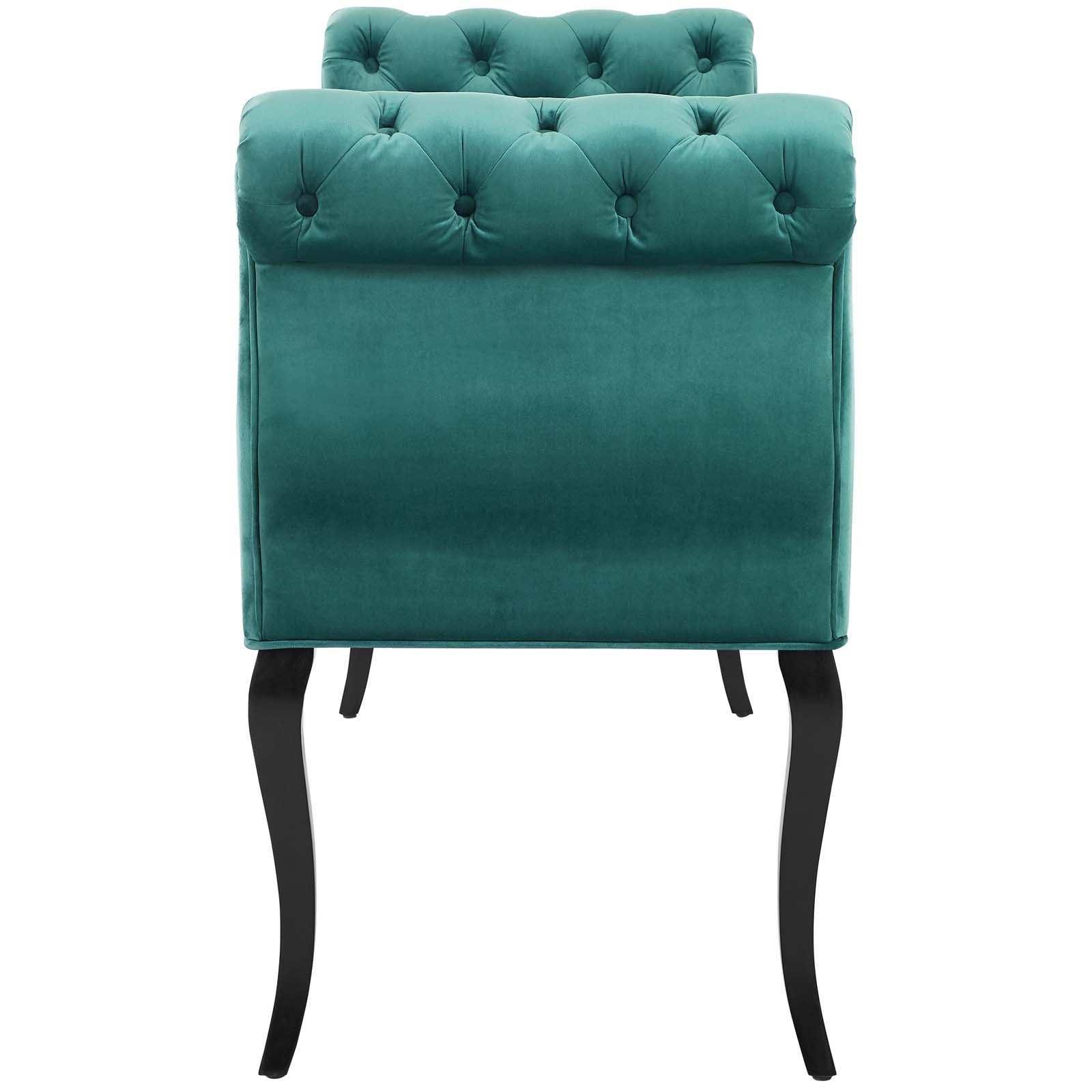 Modway Benches - Adelia Chesterfield Style Button Tufted Performance Velvet Bench Teal