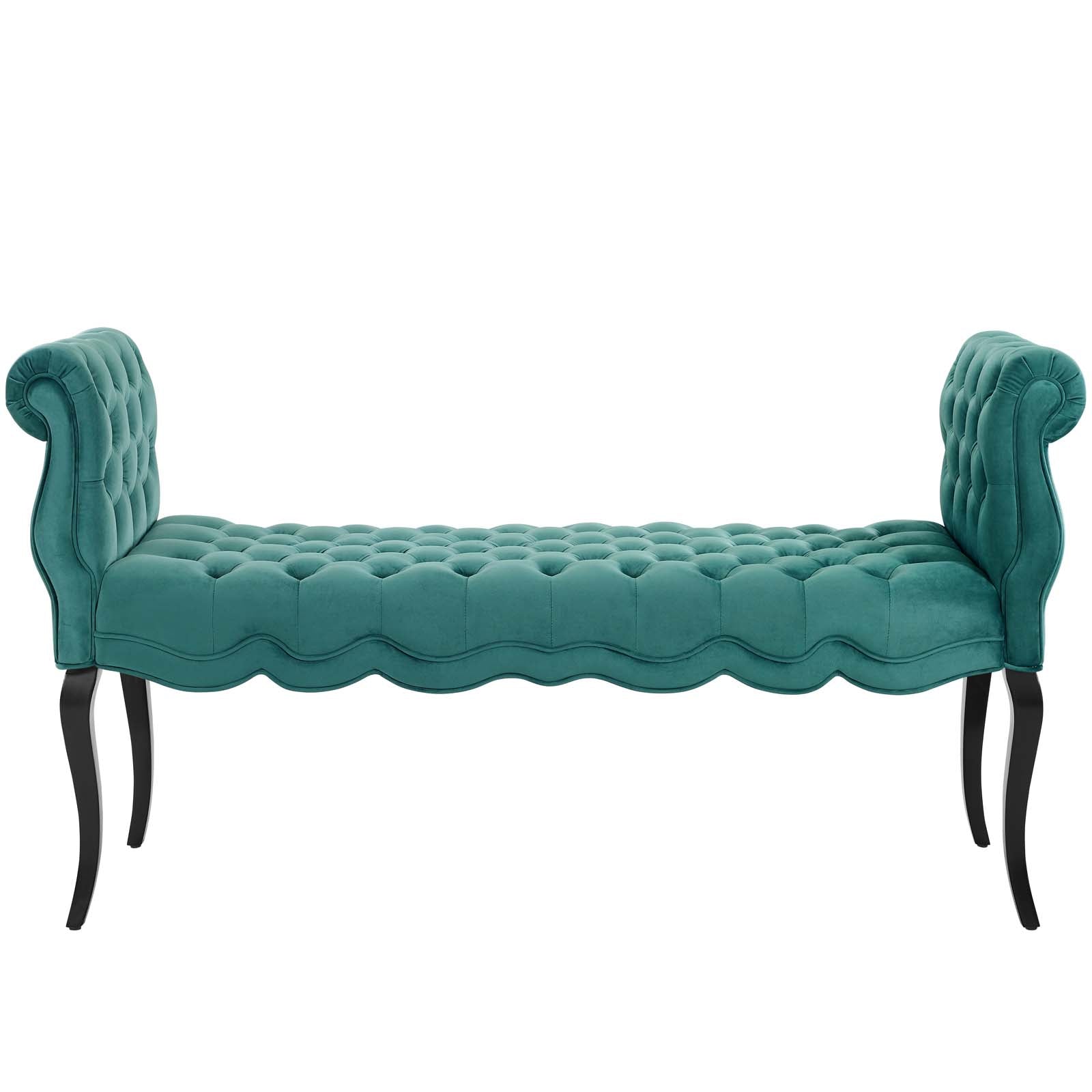 Modway Benches - Adelia Chesterfield Style Button Tufted Performance Velvet Bench Teal