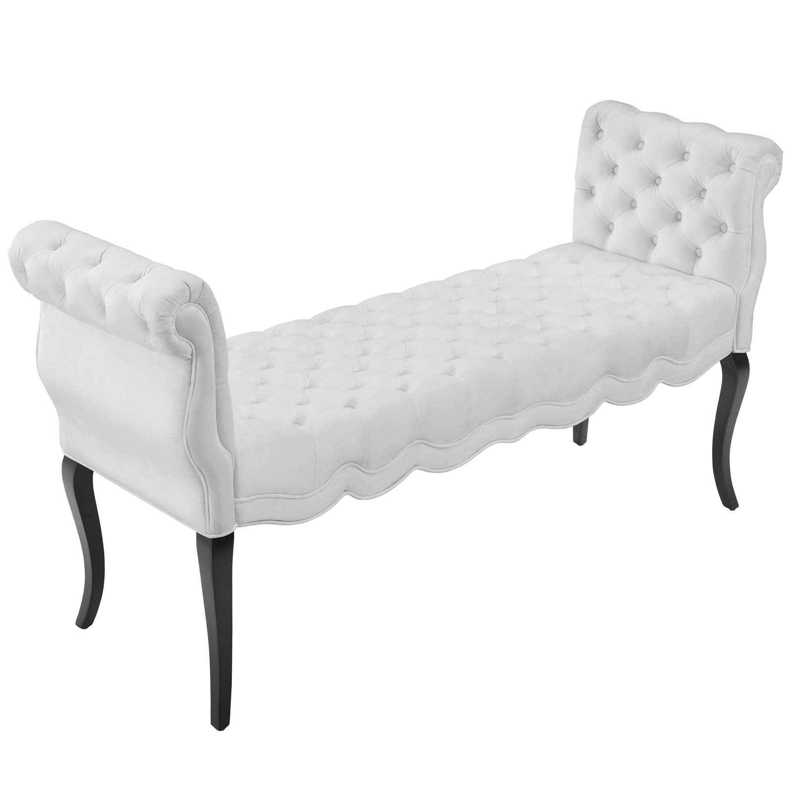 Modway Benches - Adelia Chesterfield Style Button Tufted Performance Velvet Bench White