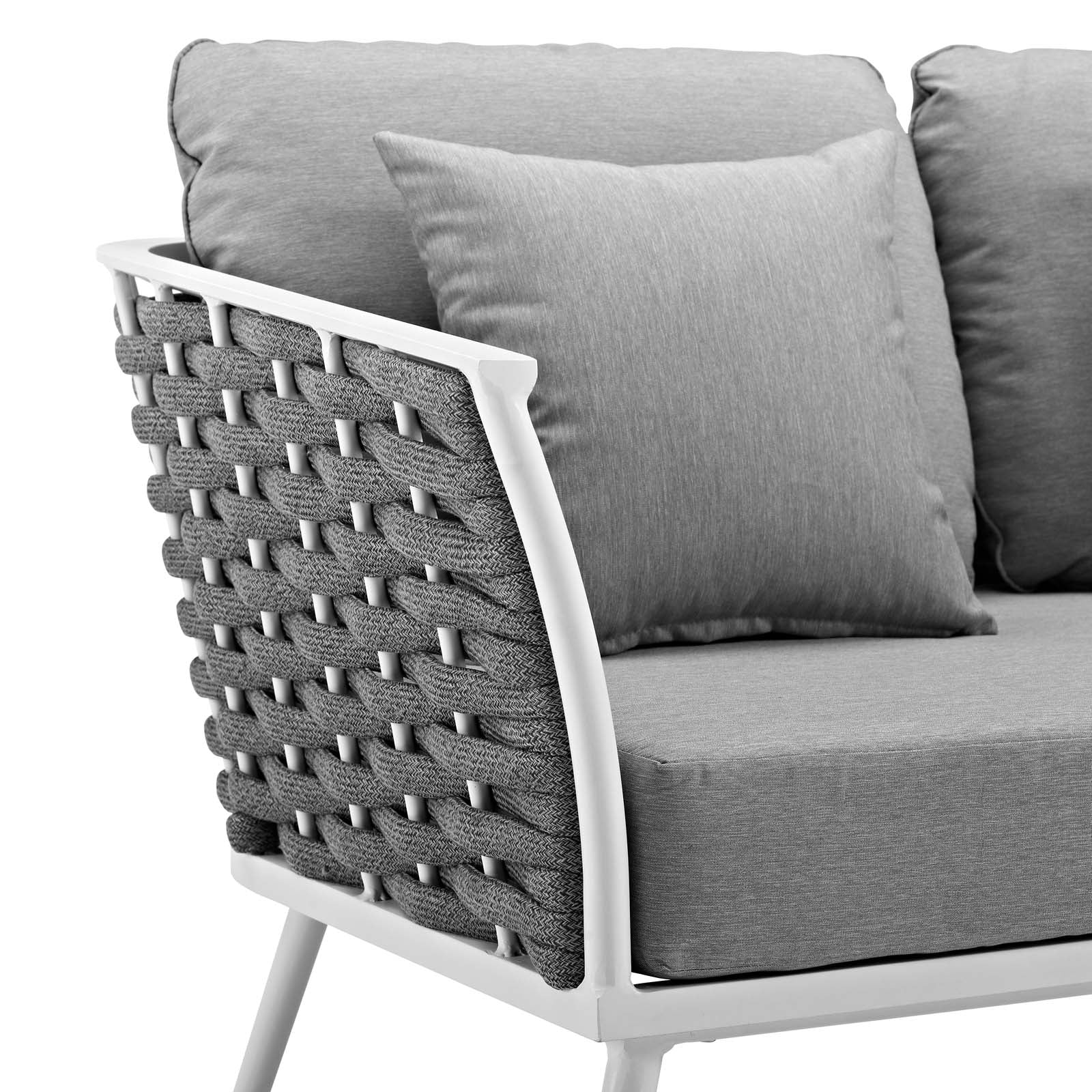 Modway Outdoor Sofas - Stance Outdoor Loveseat White & Gray